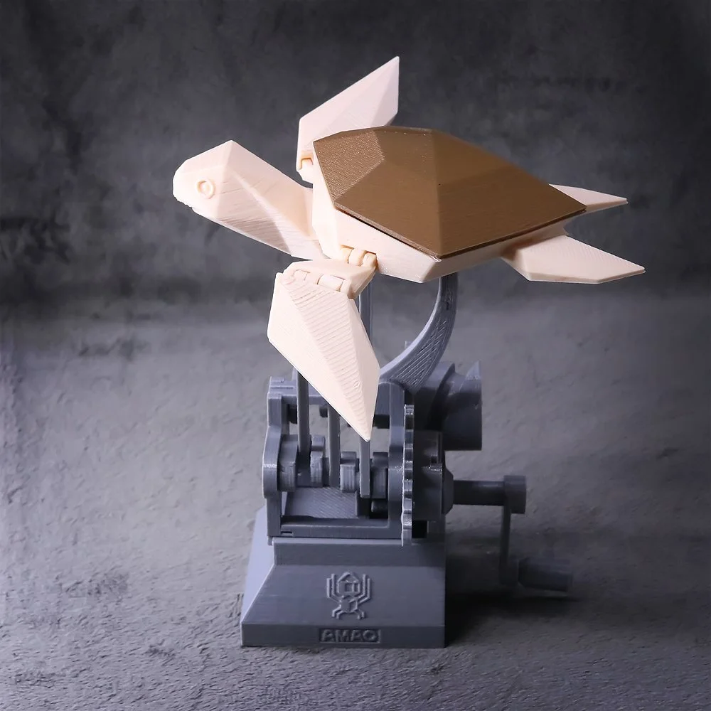 3D 프린팅으로 개별 출력 후 조립한 동작하는 거북이 동작 모형