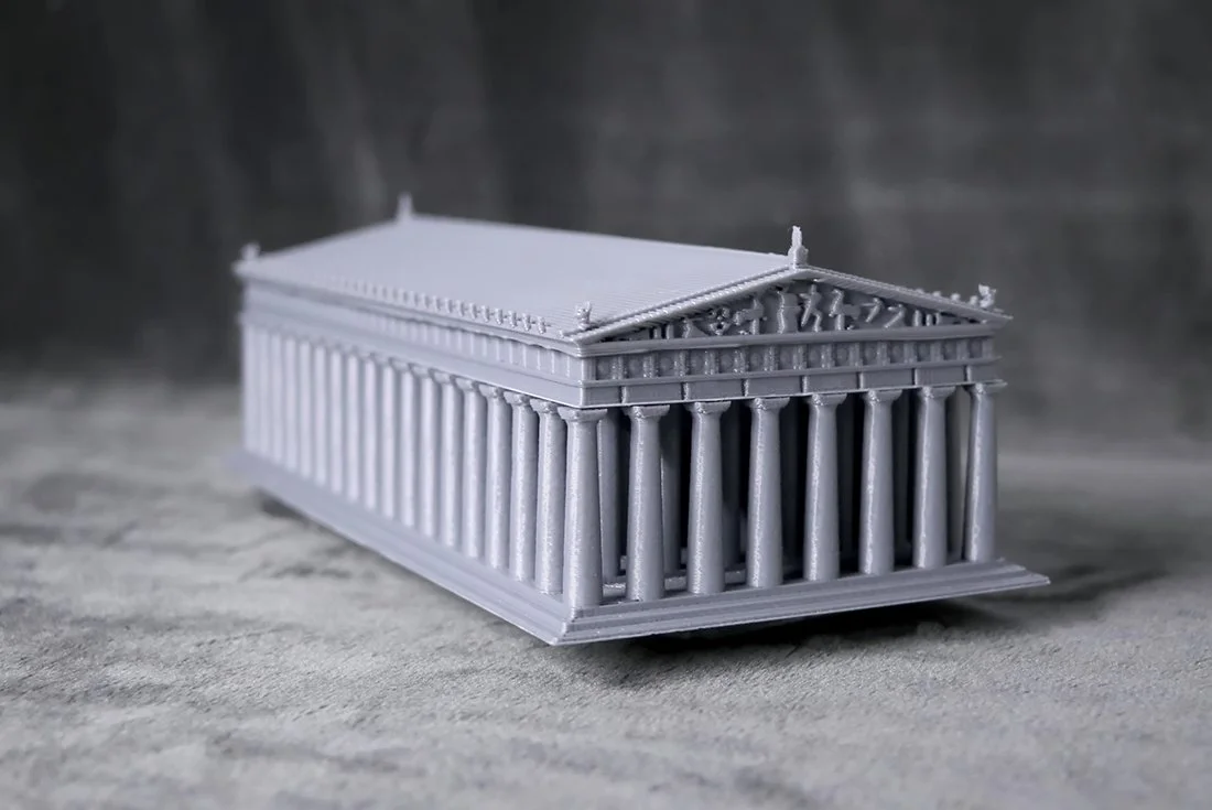 스텔라무브 3D 프린터로 출력한 21×10×7cm 크기의 파르테논 신전 완공 형태 복제 모형