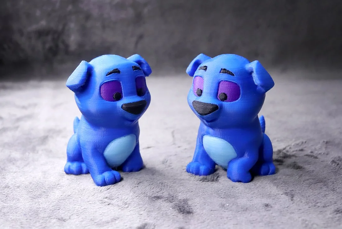 5컬러 멀티 3D 프린팅으로 제작된  강아지 캐릭터 모형