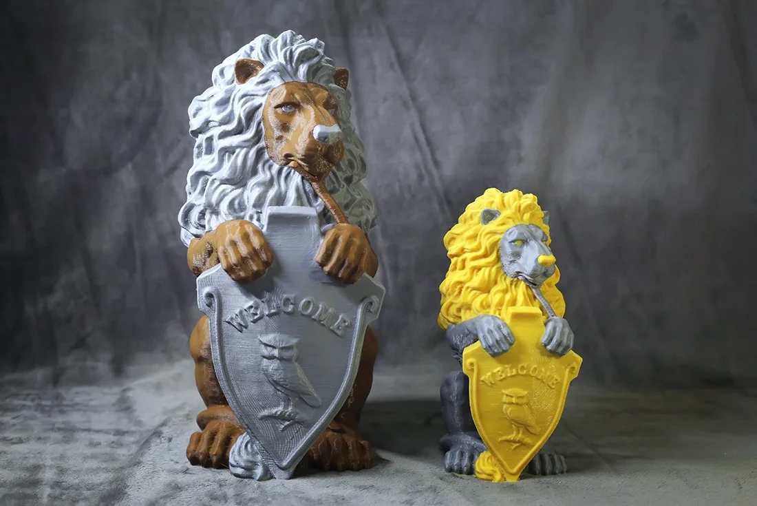 듀얼 3D 프린팅으로 제작된 사자 모형