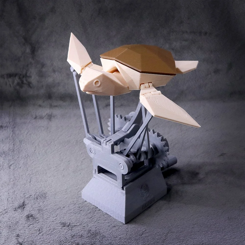 3D 프린팅으로 개별 출력 후 조립한 동작하는 거북이 동작 모형