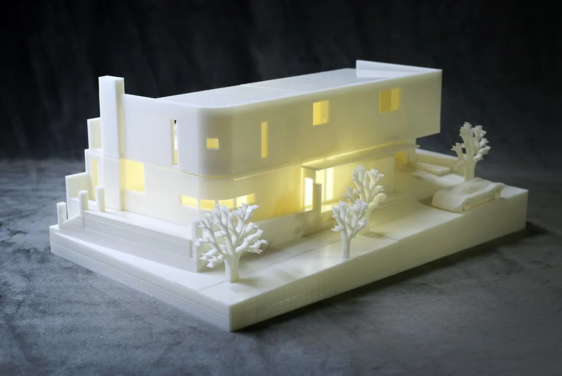 3D 프린팅으로 개별 출력 후 조립한 건축 모형