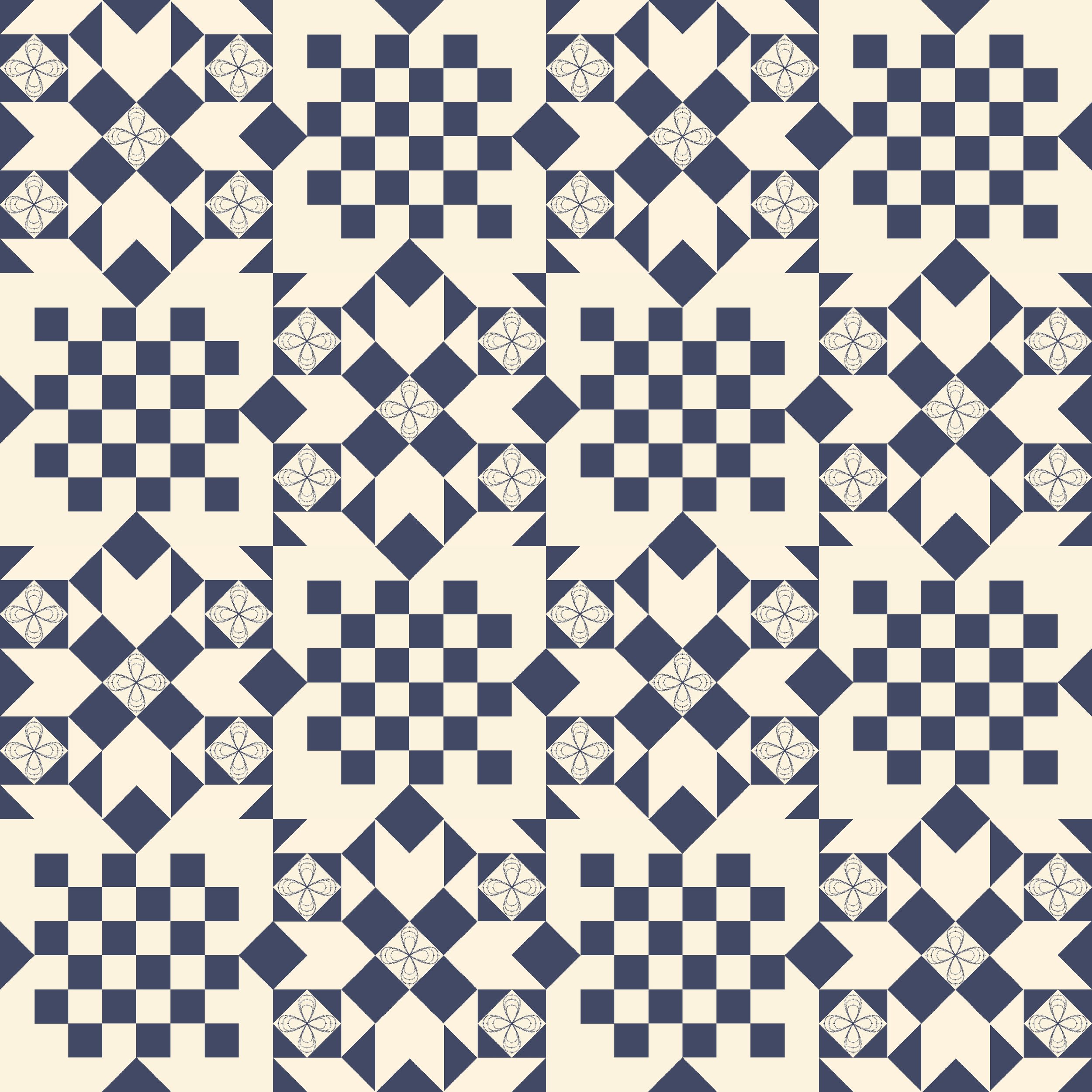 Ivory Mosaic - mosaic-inspired cheater quilt design
