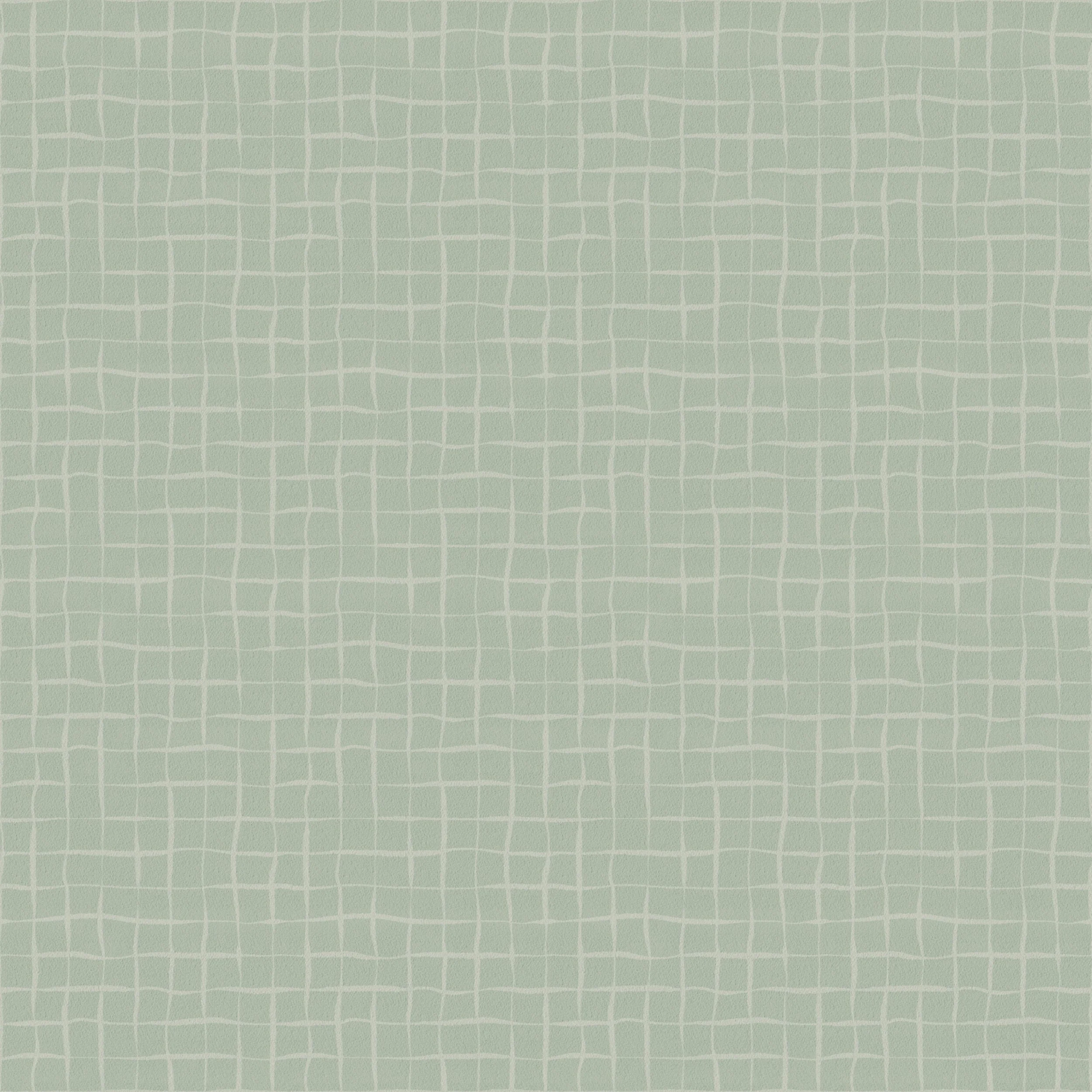 Garden Lattice Sage - A softly hand-drawn lattice pattern inspired by garden trellises and woven textures.