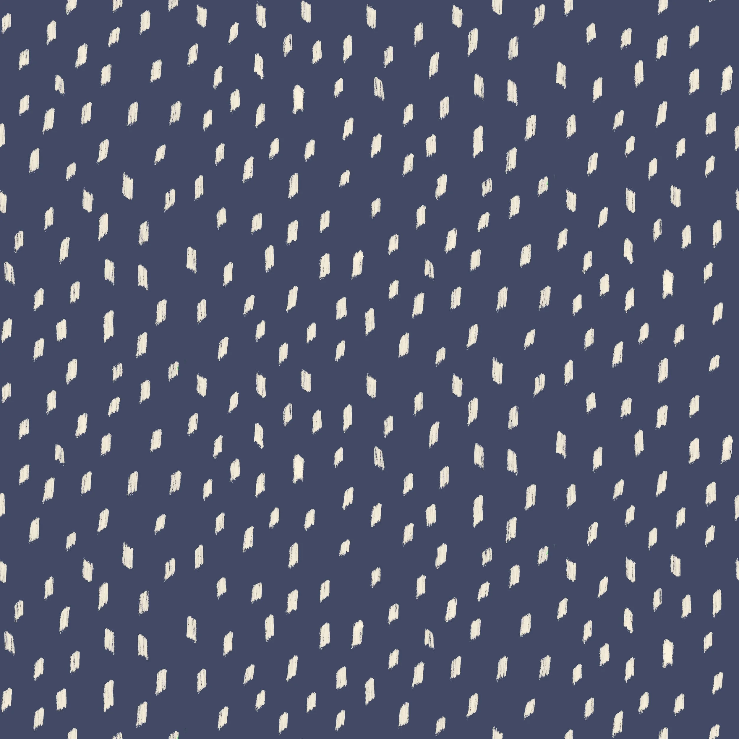 Abstract Brushstrokes Ivory on Indigo - Painterly ivory brushstrokes scattered across an inky indigo ground.