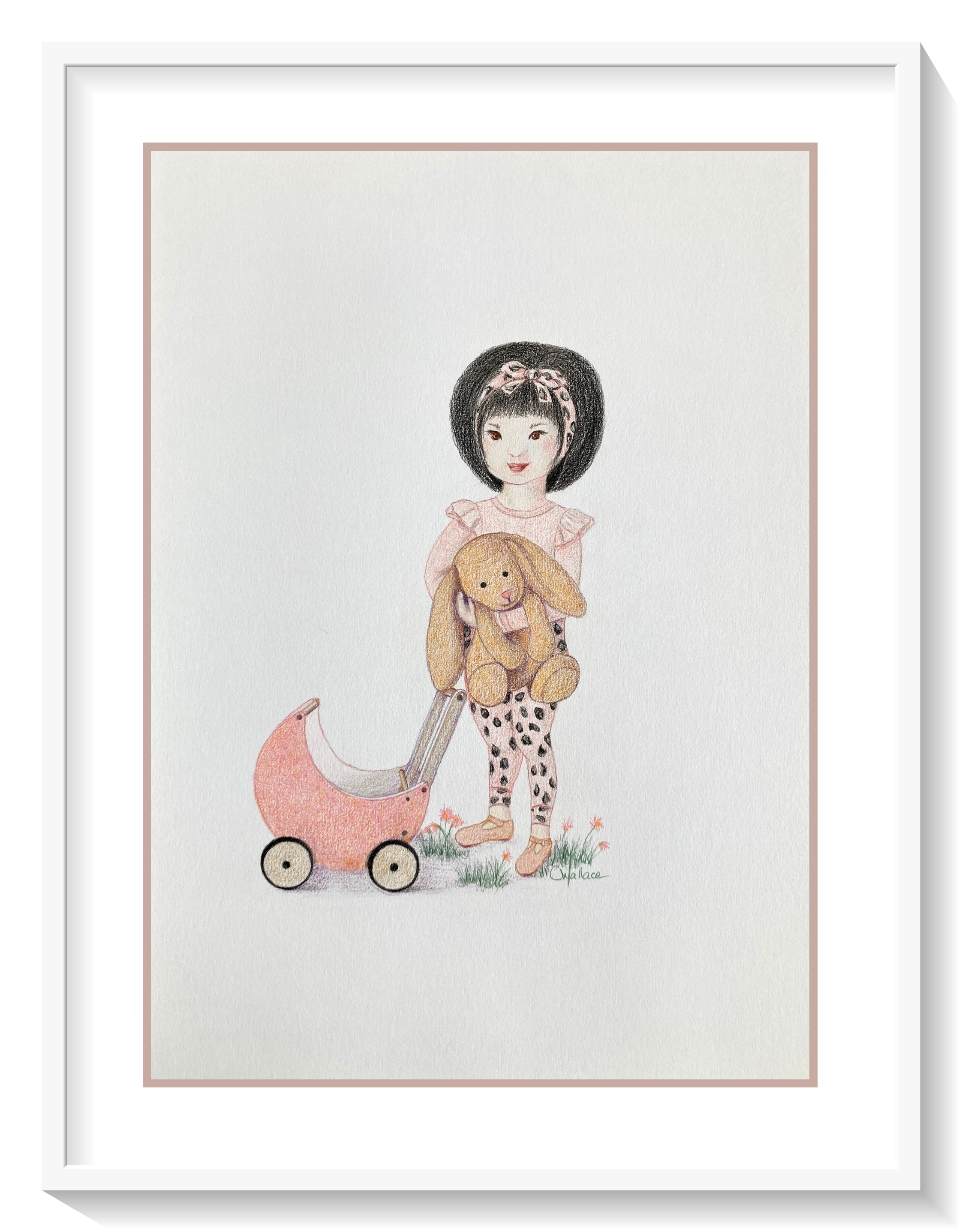 Urban-Kids - Girl-with-Toy-Rabbit-drawing-framed.png