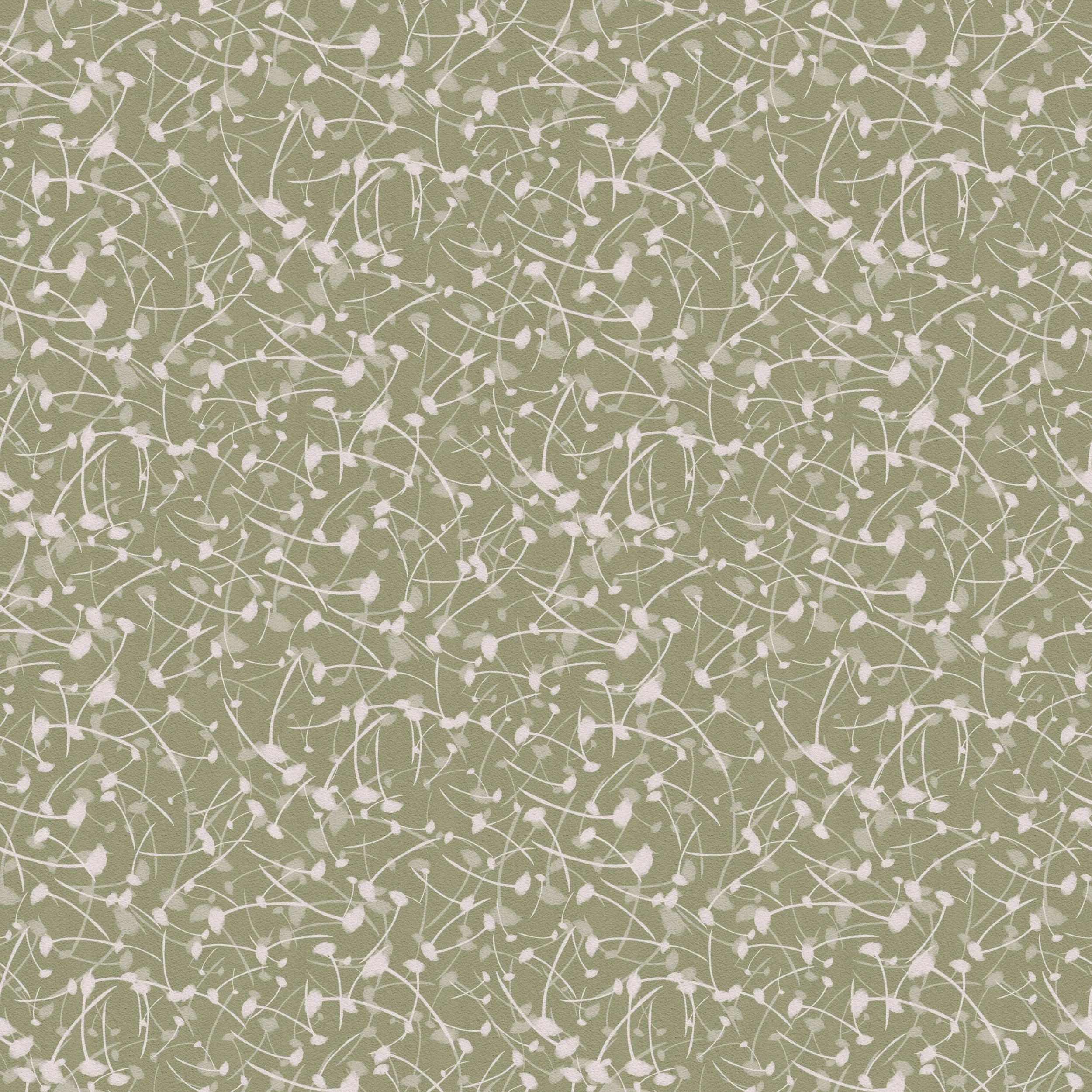 Blossom Breeze Sage - Light sage pattern with drifting gum blossom stamens, creating a gentle, airy Australian botanical perfect for calm interiors.