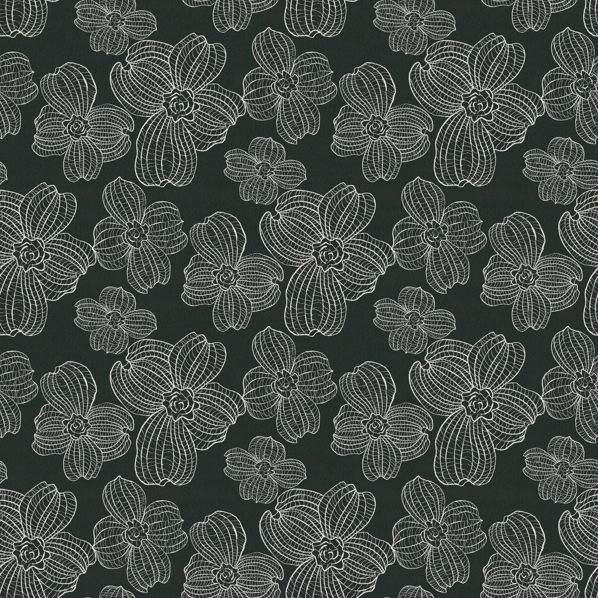 Threaded Bloom Botanical Lace - Ink