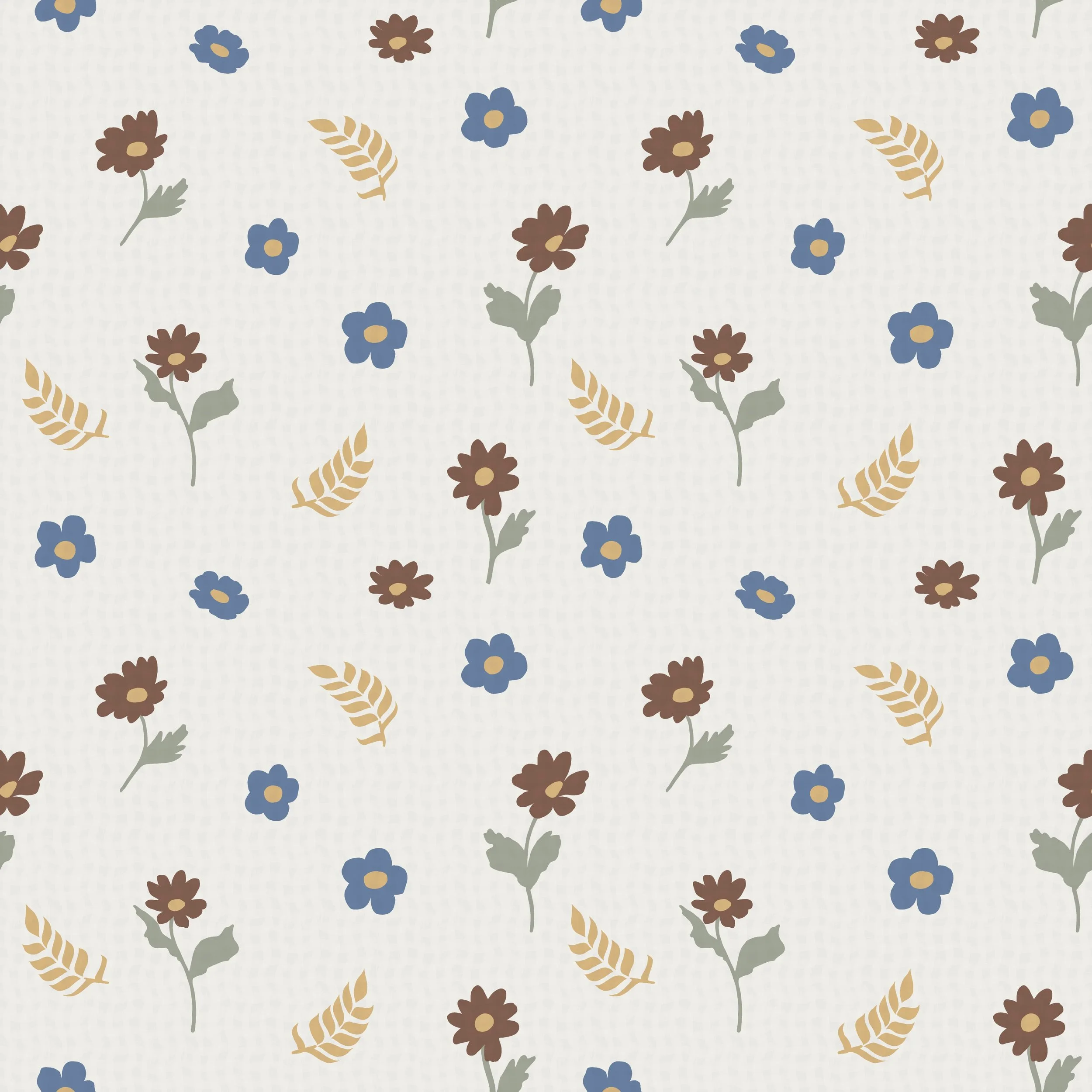 Prairie Wildflower Toss - a soft country retro floral inspired by prairie landscapes and vintage textiles.