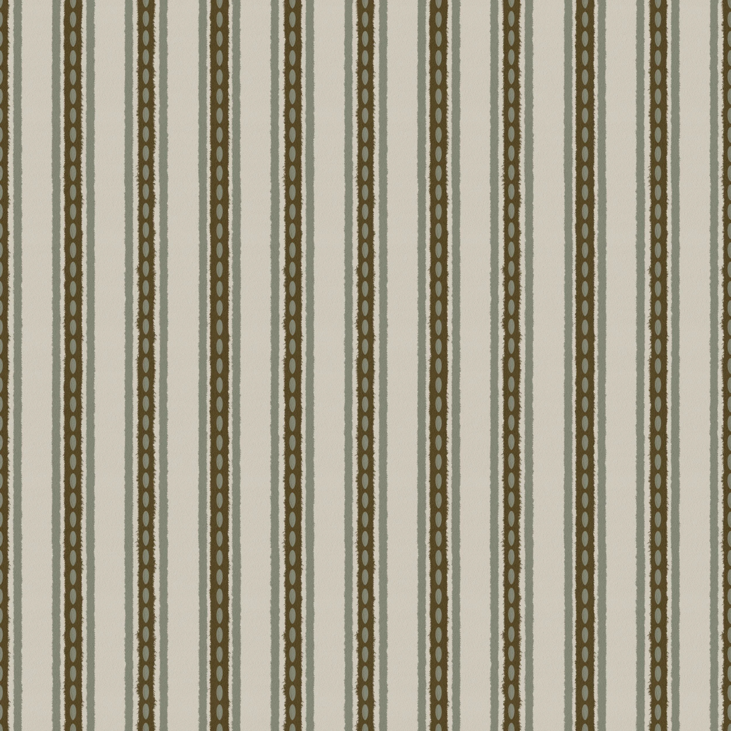 Stitched Ticking - Olive Grove