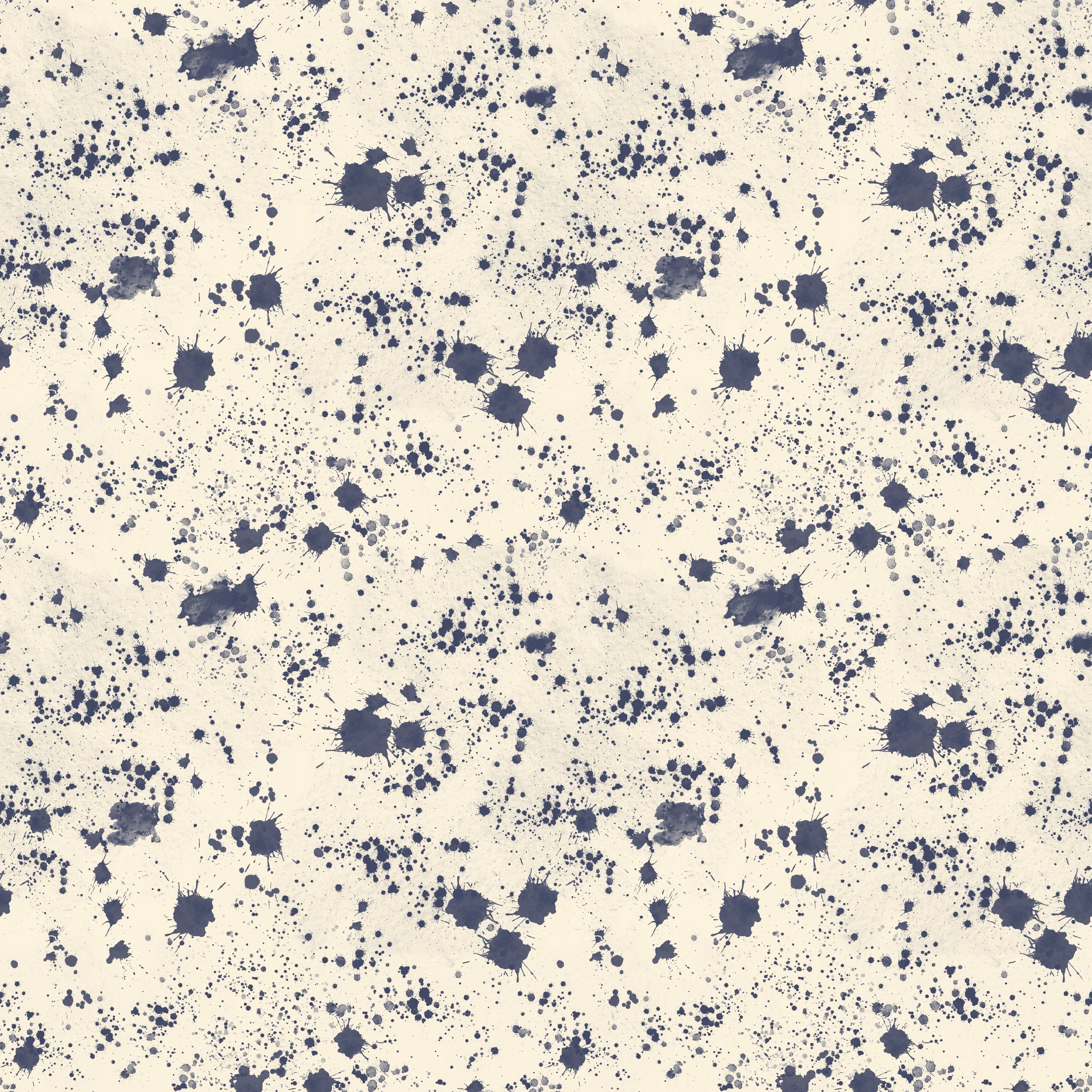 Inkstorm on Ivory - Painterly ink blots and scattered speckles create a modern organic texture. 
