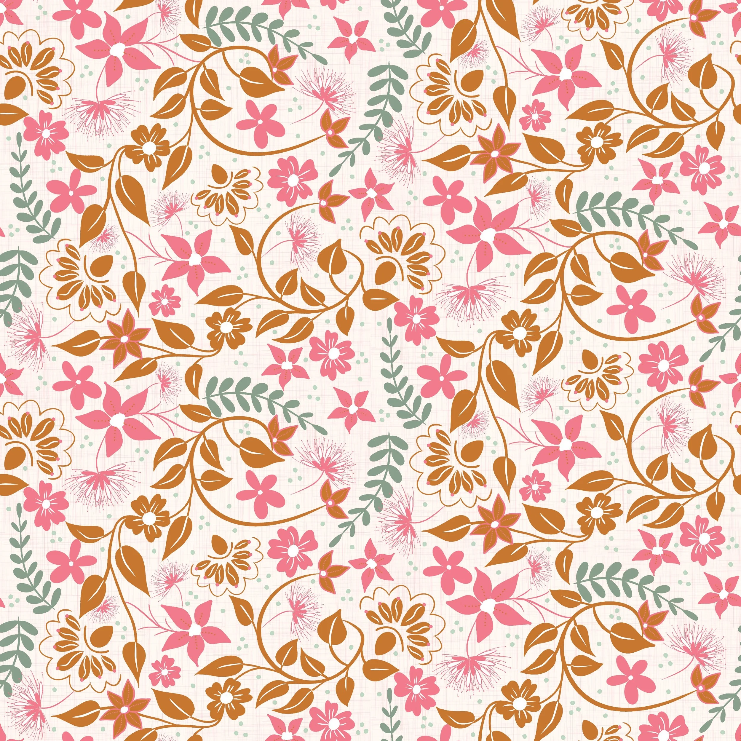 Ditsy Toss Garden - A lively tangle of tiny blossoms and leafy sprigs inspired by a cottage garden in bloom.