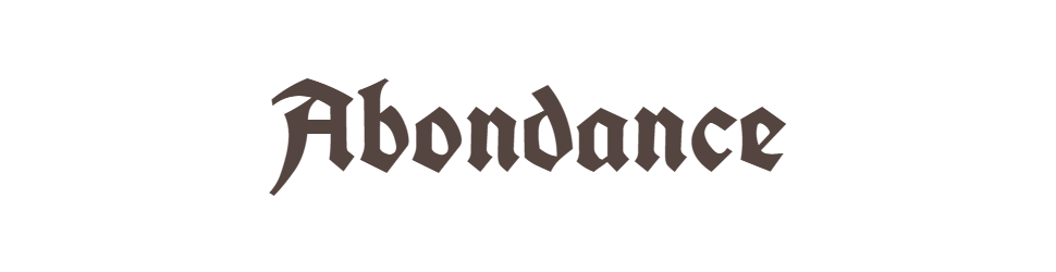 Le mot "Abondance" écrit en caractères gothiques.