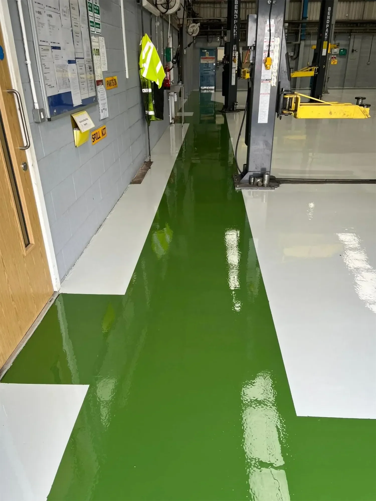 Indoor facility with resin flooring.