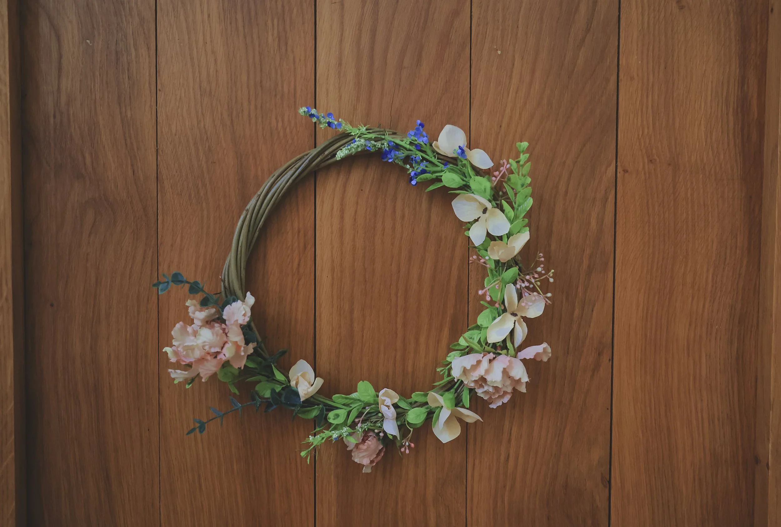 Petite Faux Wreath - Wildflower Pink