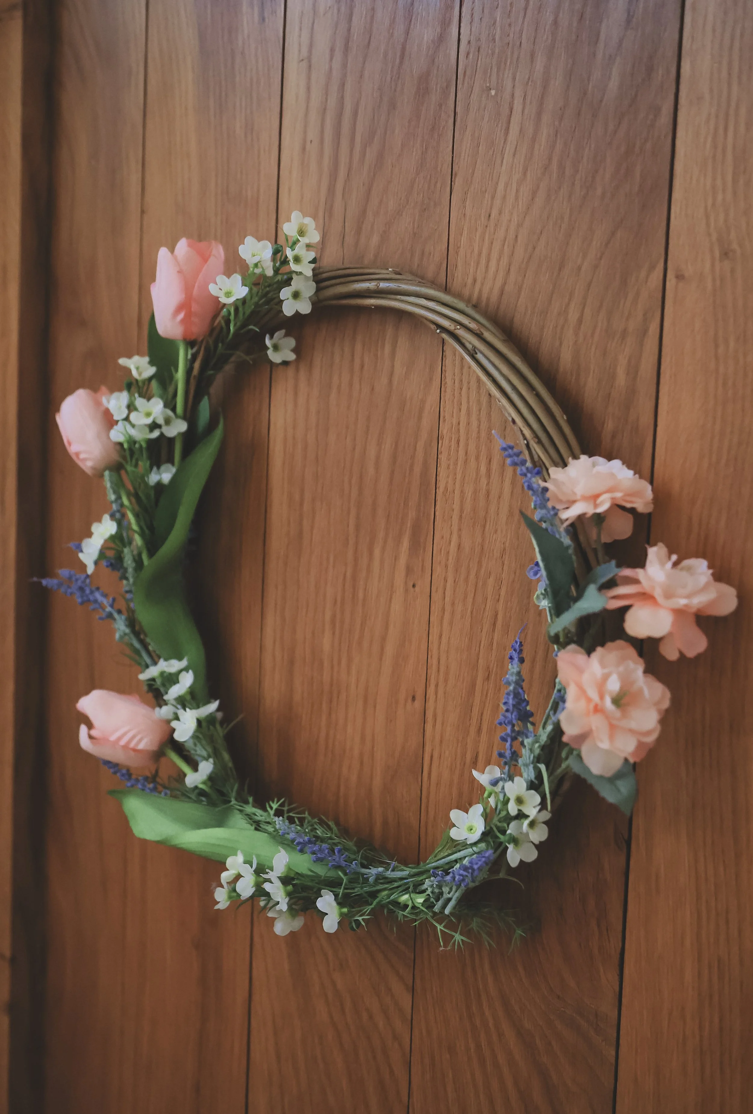 Large Faux Wreath - Tulip, Lavender & Camellia
