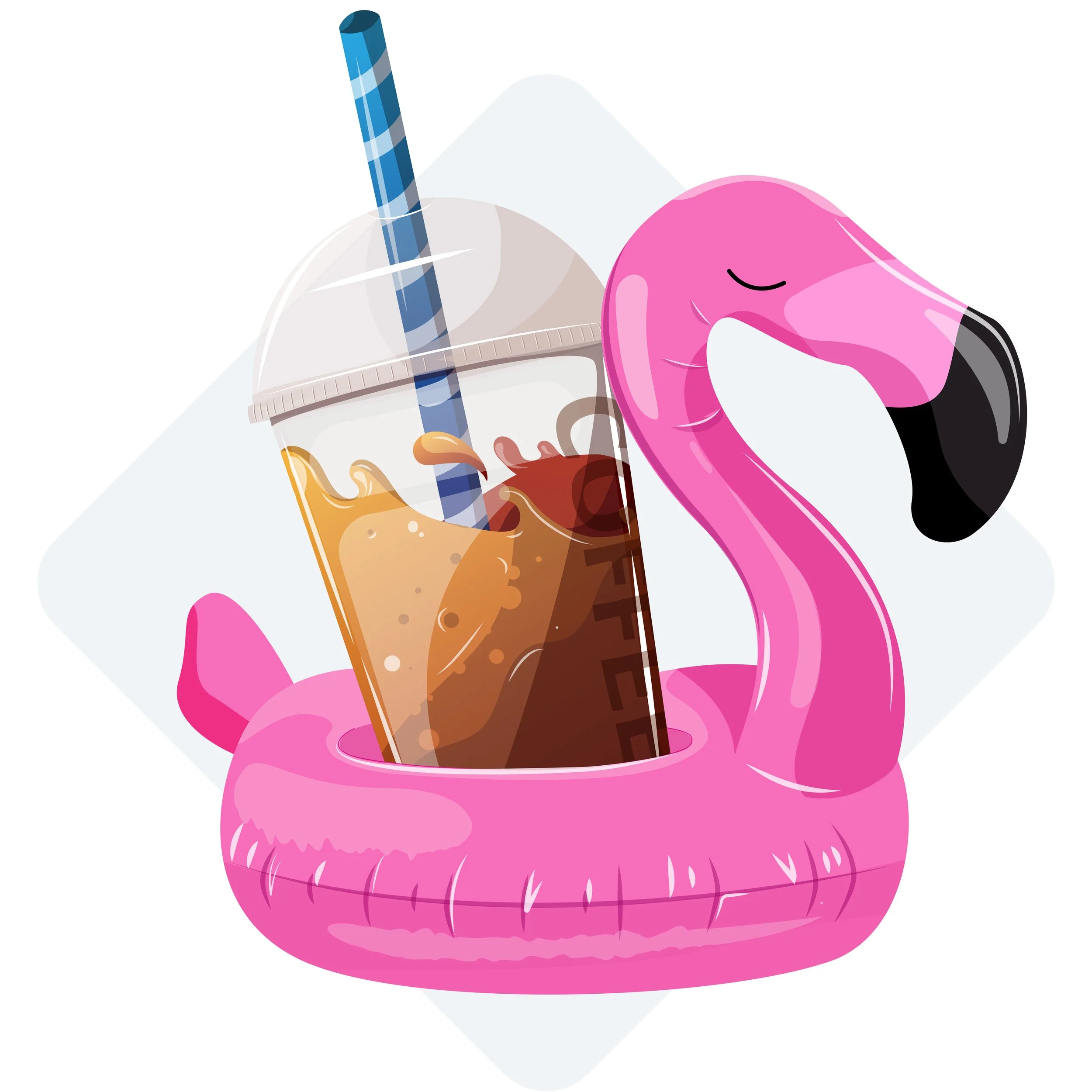 Coffee Cup in Flamingo Floatie.jpg