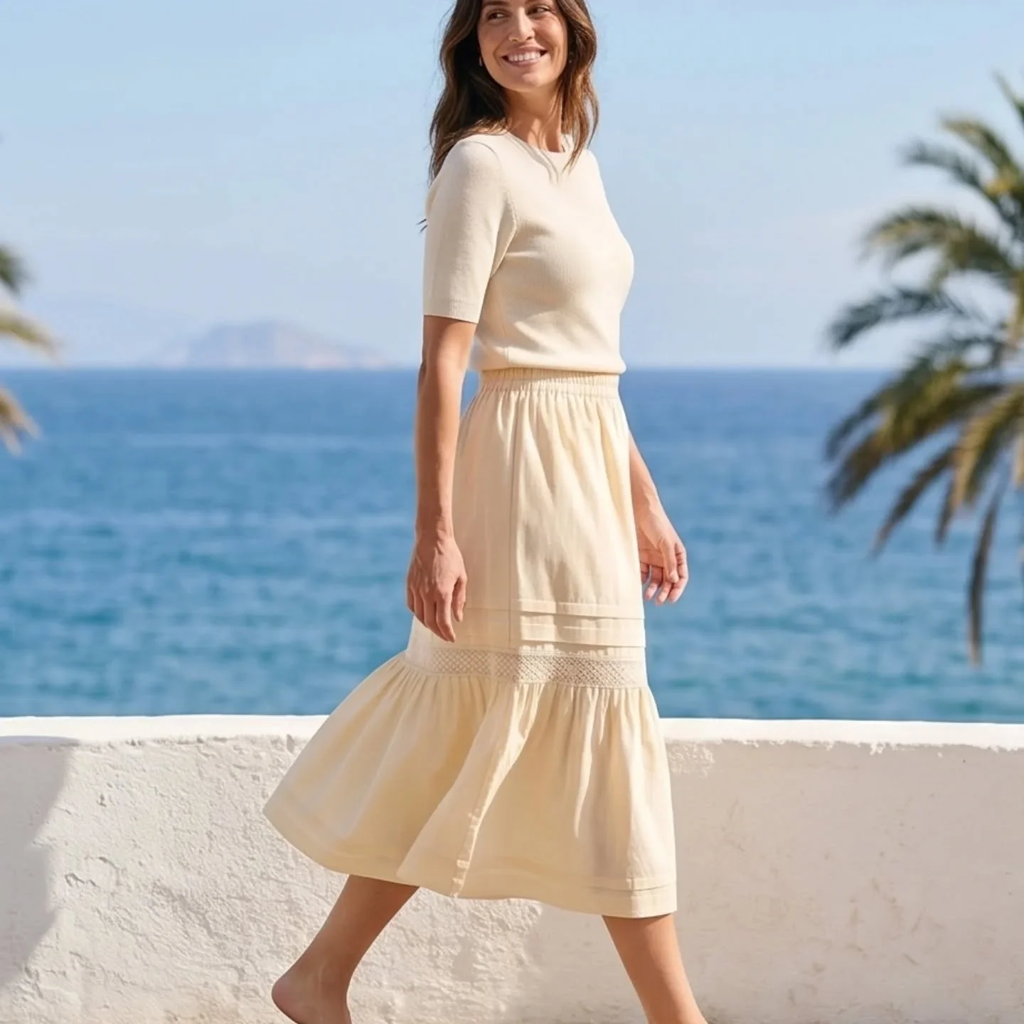 D&iacute;as de sol, tejido de algod&oacute;n y ese toque artesanal que lo cambia todo. ✨
​Nuestra nueva falda con detalles de entred&oacute;s de hilo es esa prenda que no vas a querer quitarte. Ligera, femenina y con un movimiento espectacular. Es co