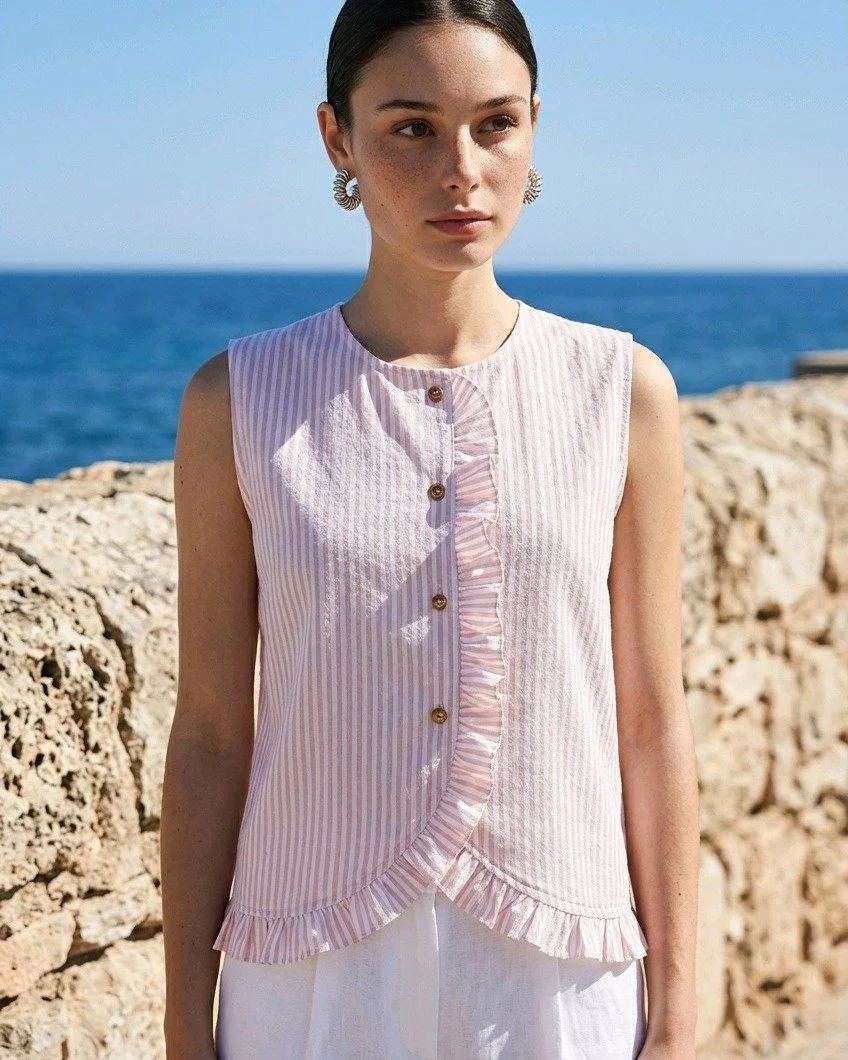Frescura, rayas y detalles hechos a mano. 🤍Presentamos nuestra nueva blusa favorita de la temporada: confeccionada en algod&oacute;n 100% y con acabados artesanales que marcan la diferencia. Ligera, c&oacute;moda y lista para tu d&iacute;a a d&iacut