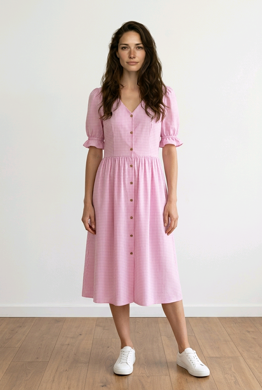 Vestido Vichi Rosa de Algodón Orgánico