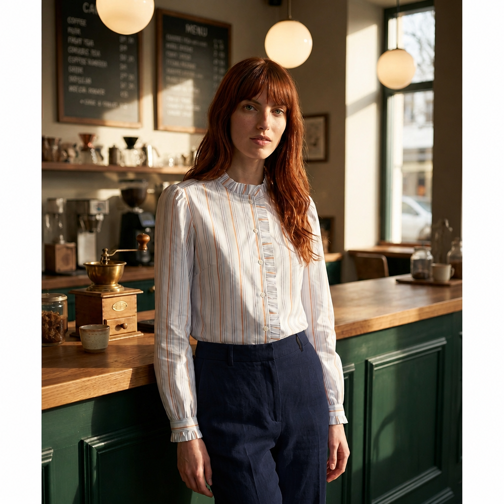 Blusa a Rayas de Algodón