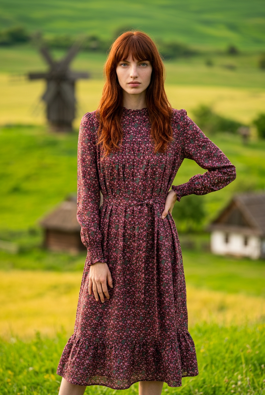Vestido Floral Artesanal en Algodón