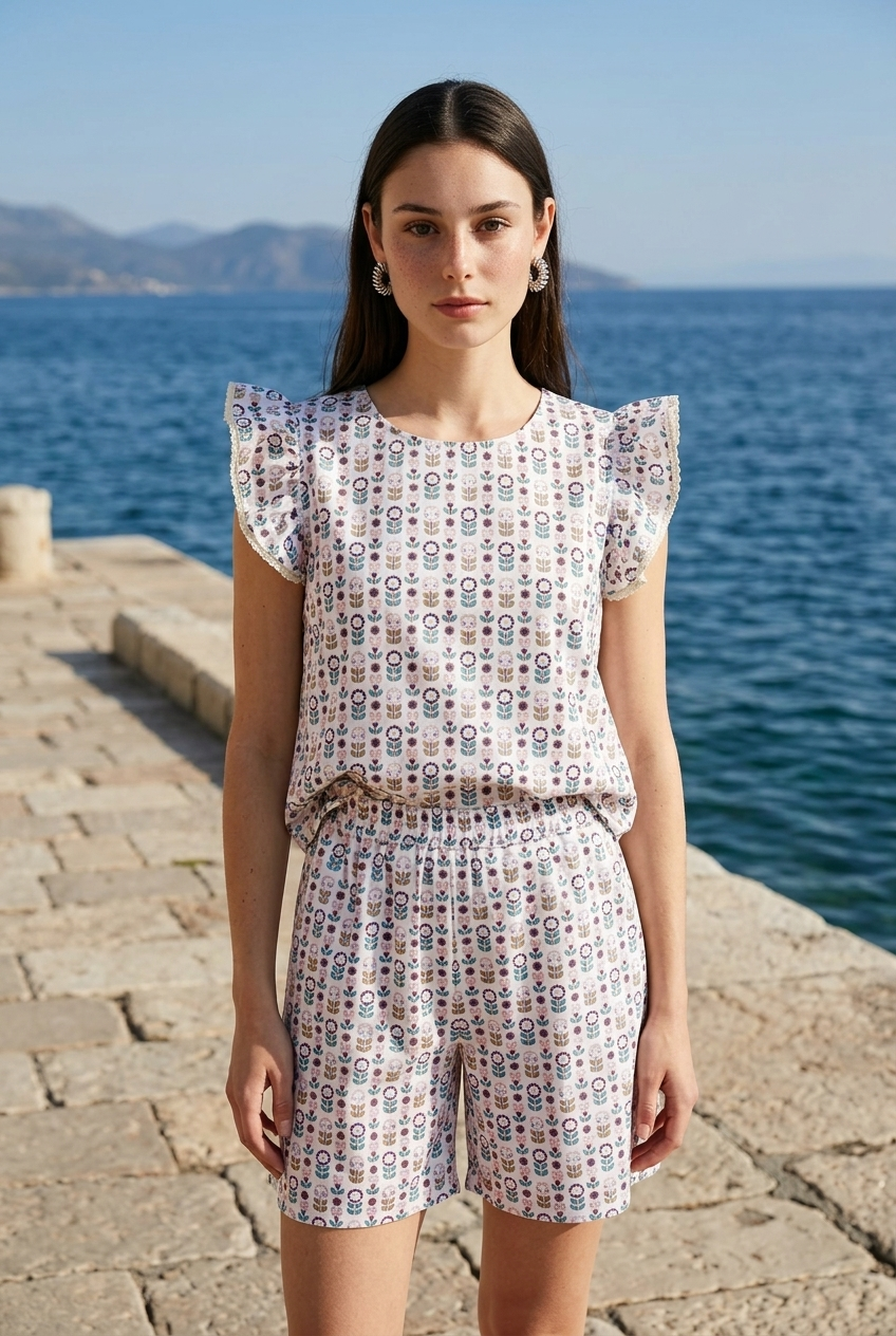 Short Estampado de Algodón Orgánico