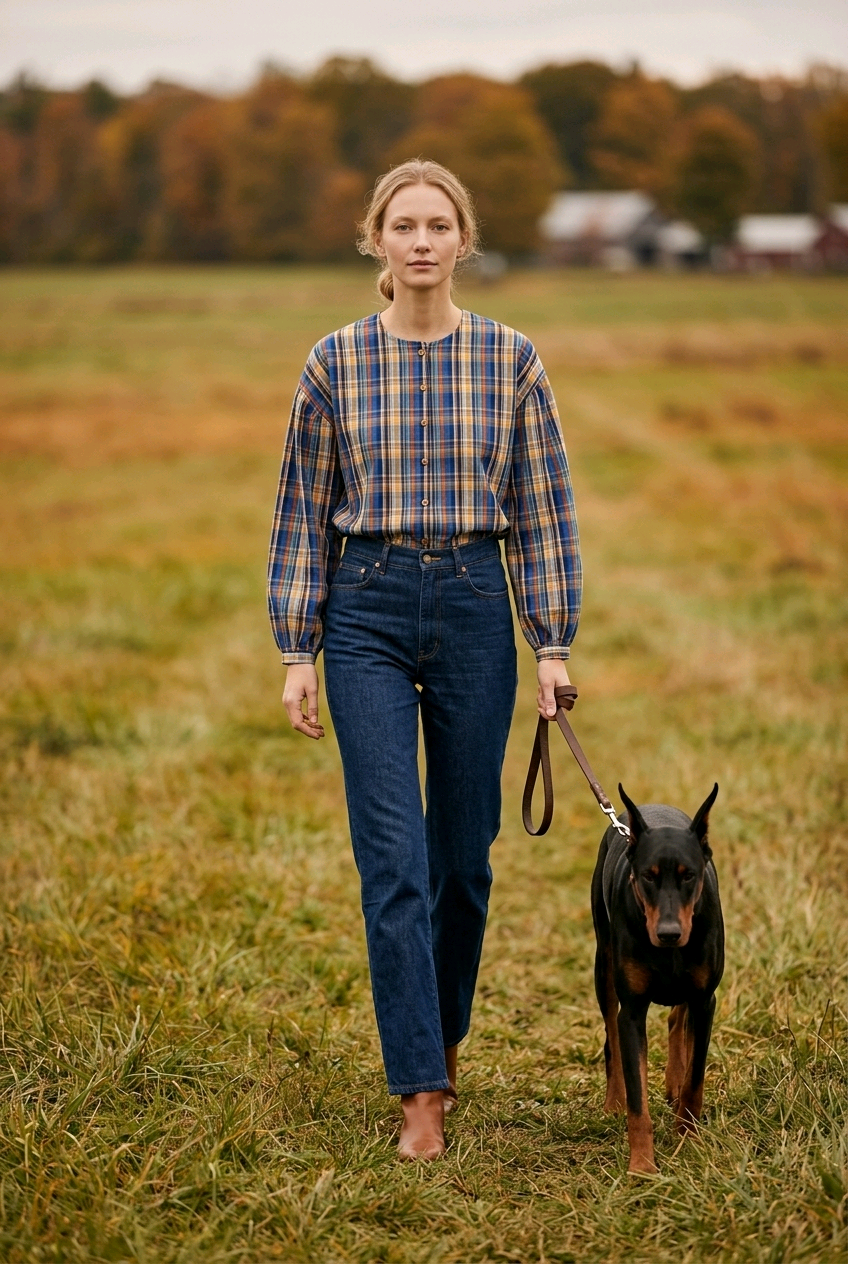 Blusa de Algodón con Botones de Madera