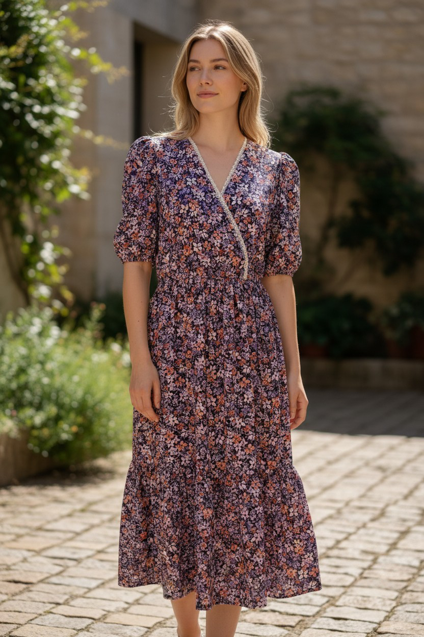 Vestido Midi Cruzado