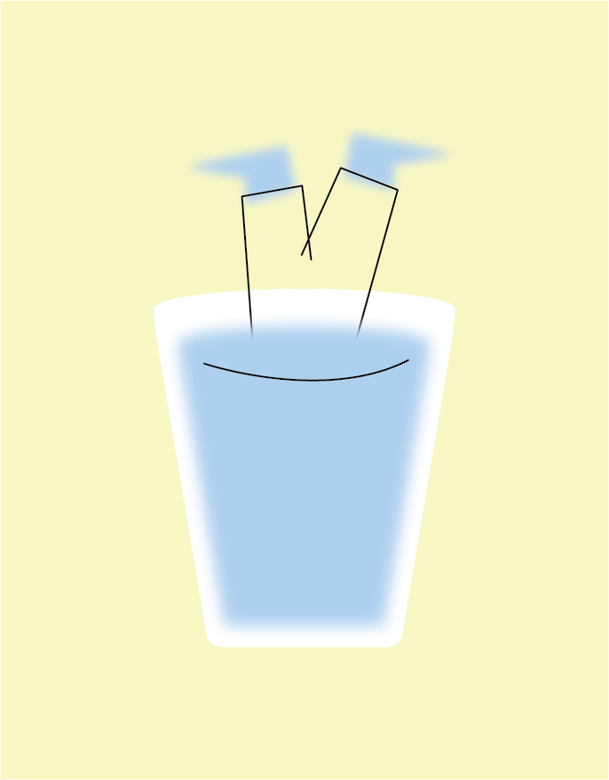 A glass of water with steam rising from it and a smiling face drawn on the glass.