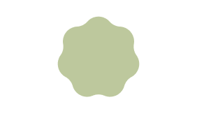 A light green, flower-shaped object on a plain white background.