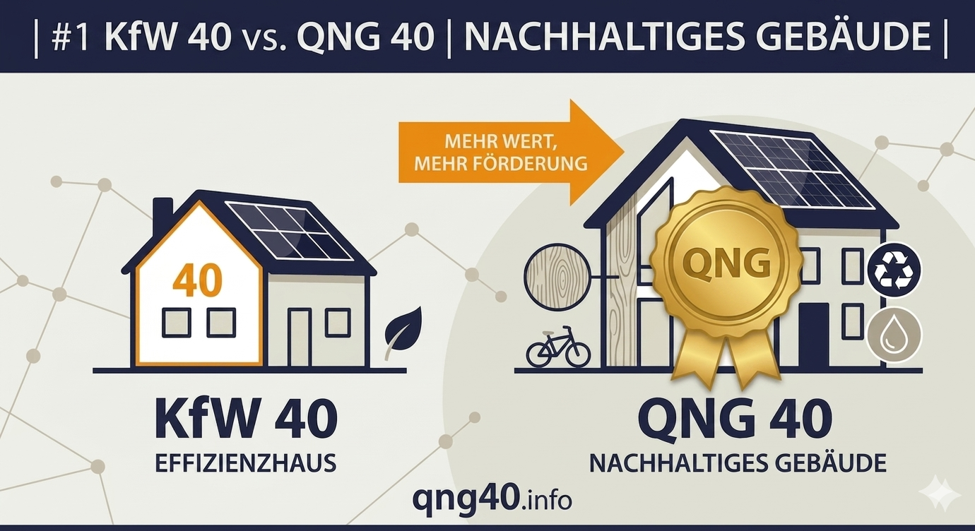 Vergleich KfW 40 und QNG 40 – Unterschied für Immobilien-Kapitalanleger