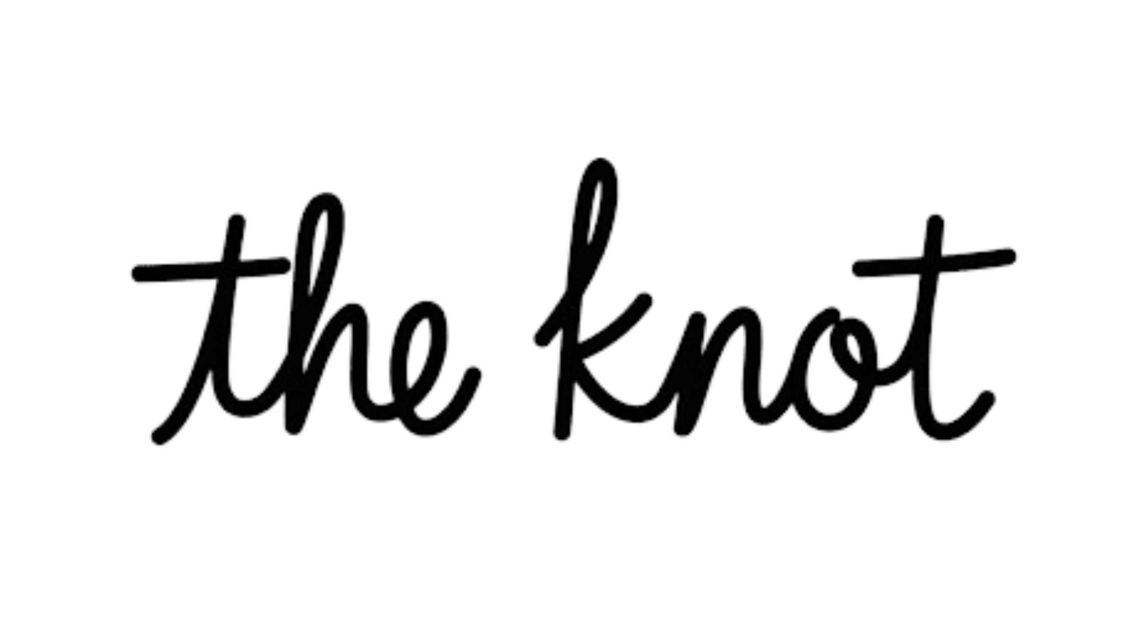 The text 'the knot' written in black cursive script on a transparent background.