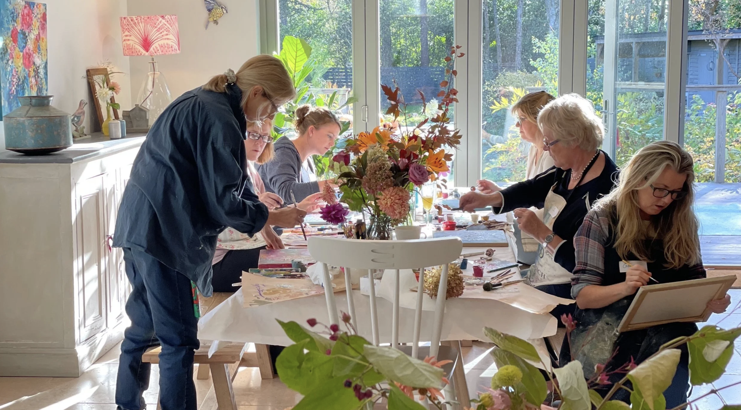 A group during a creative workshop held by Nina Jex