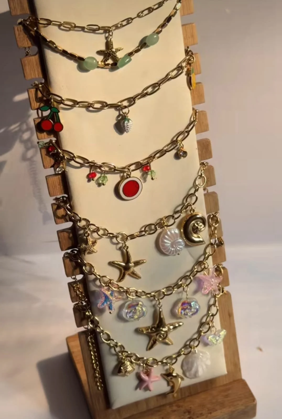 316L STAINLESS STEEL NECKLACE / ANKLETS WITH CHARMS $14 ( RESOLD AT $45 )