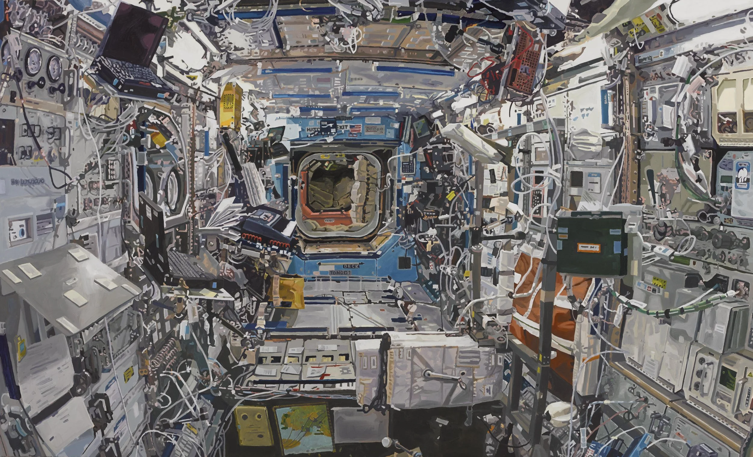 'Spacestation' 2019, Oil on canvas, 150 x200 cms
