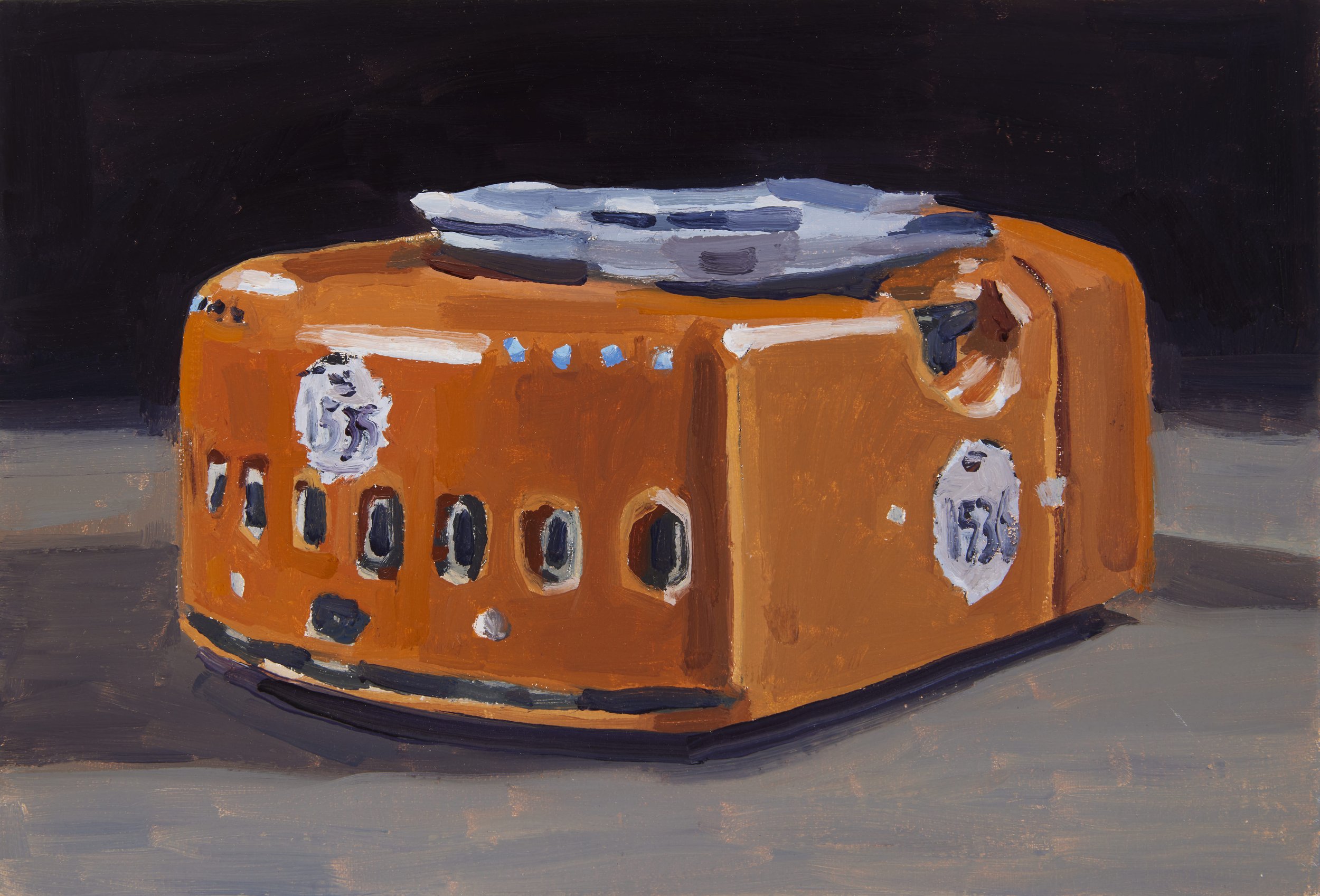 'Robot (Amazon)' 2021, Oil on canvas, 17 x 24 cms