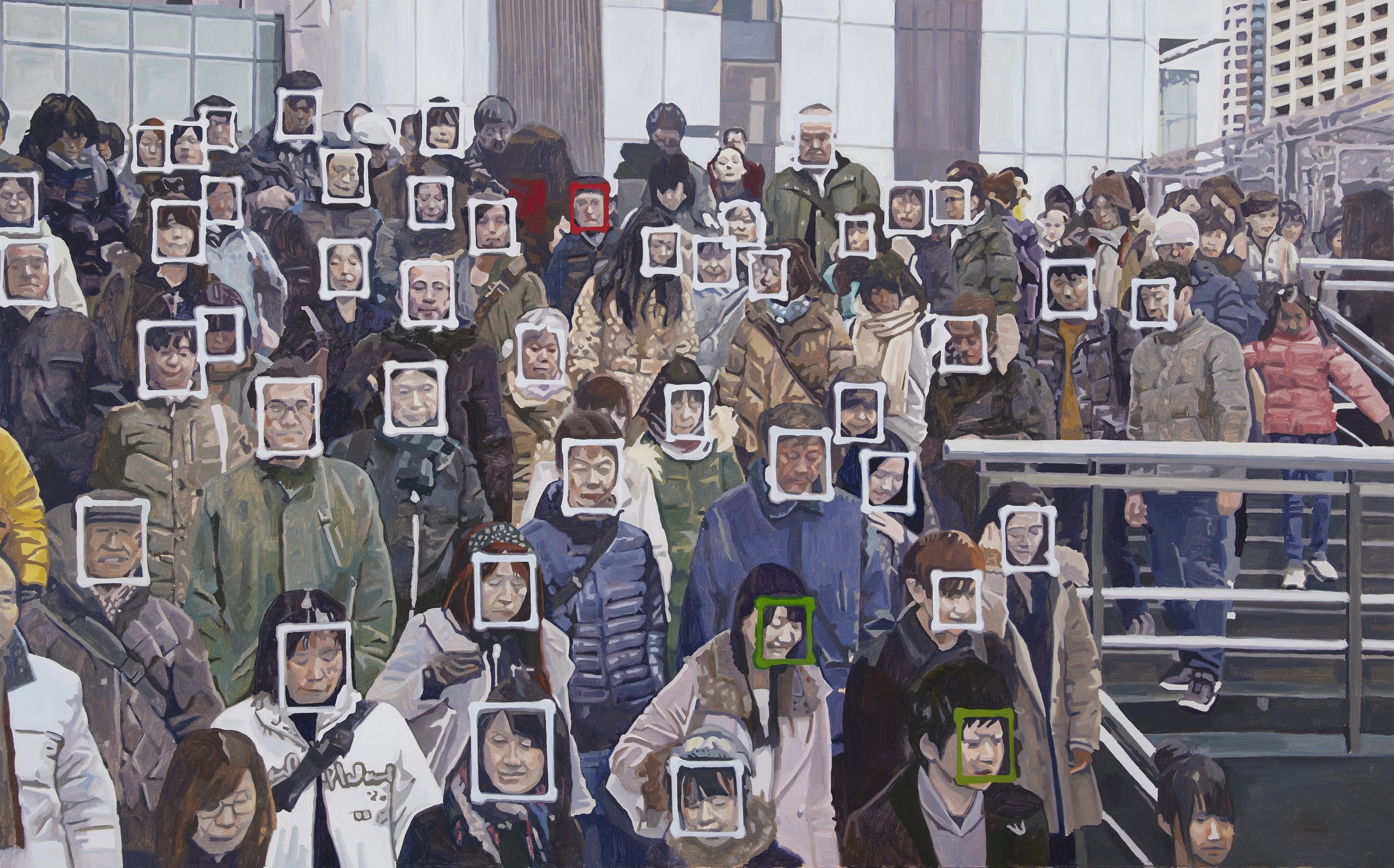 'Crowd' 2020, Oil on canvas, 140 x 240 cms