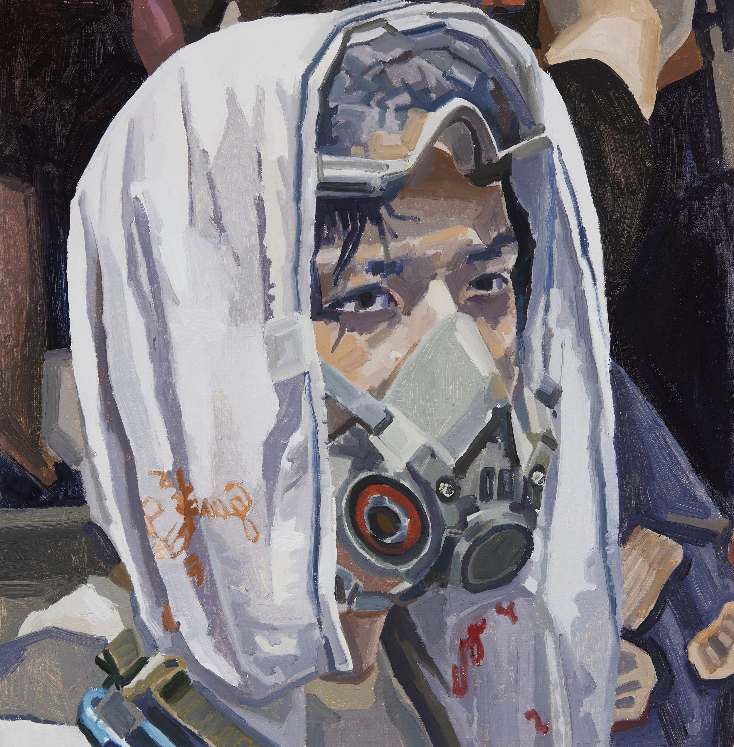'Student Protestor I' 2022, Oil on canvas, 34 x 35 cms