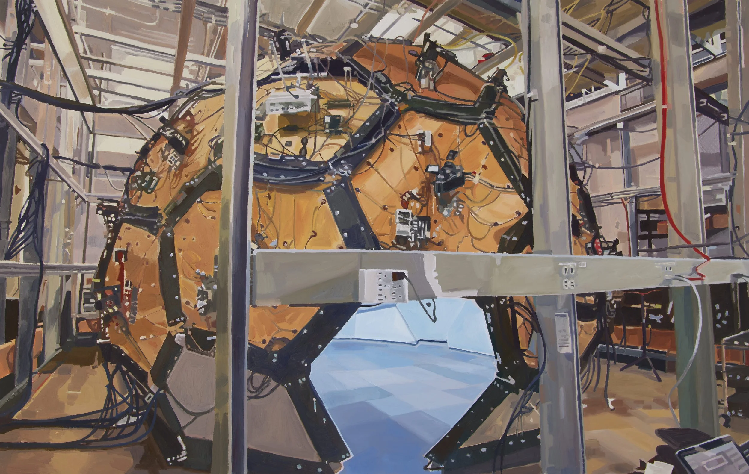 'Panoptical Studio' 2019, Oil on canvas, 90 x 180 cms
