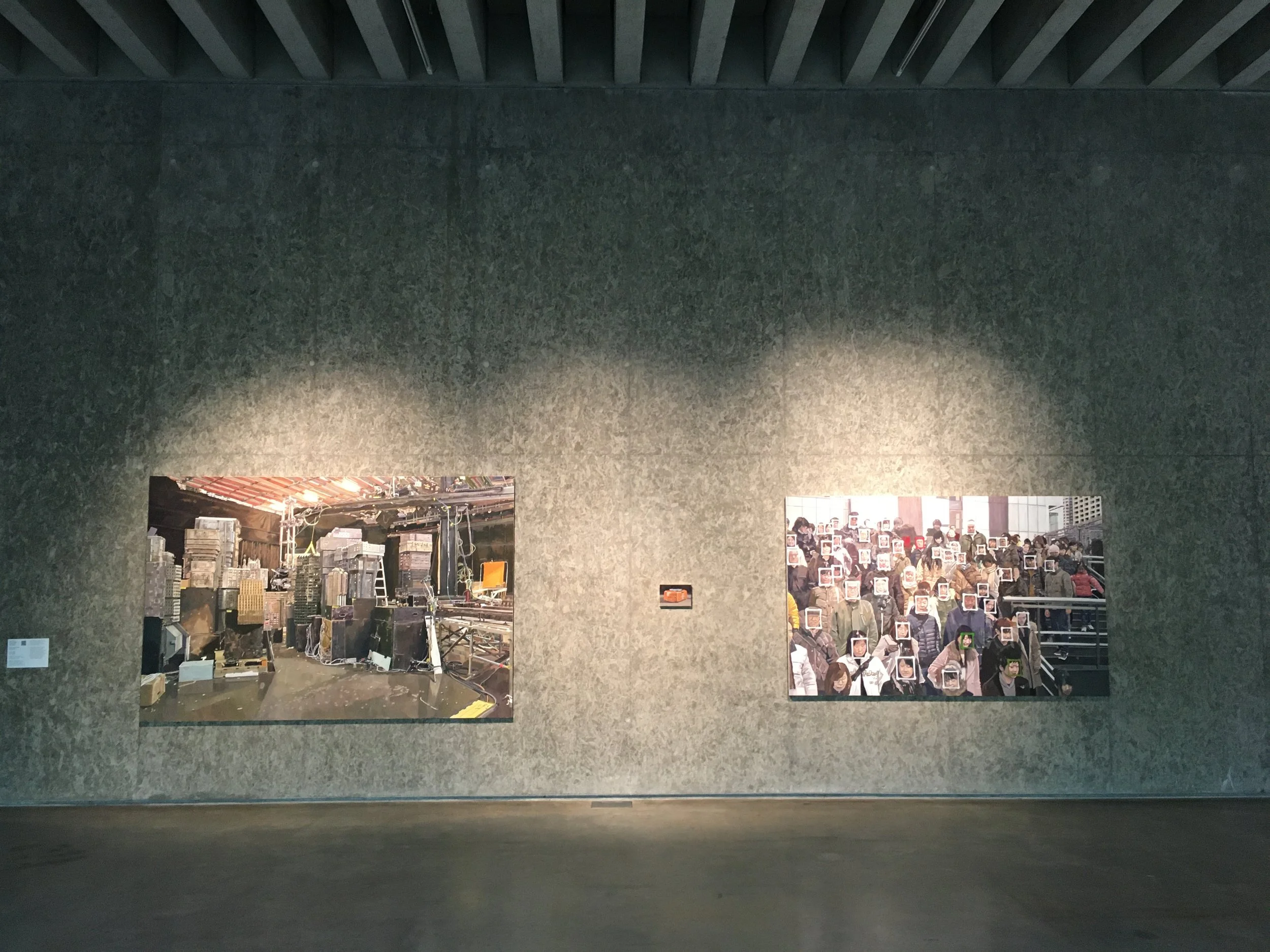 'Model City (Blade Runner)',  'Robot' &amp; 'Crowd', installation view of 'Woman in the Machine' Visual Carlow 2021