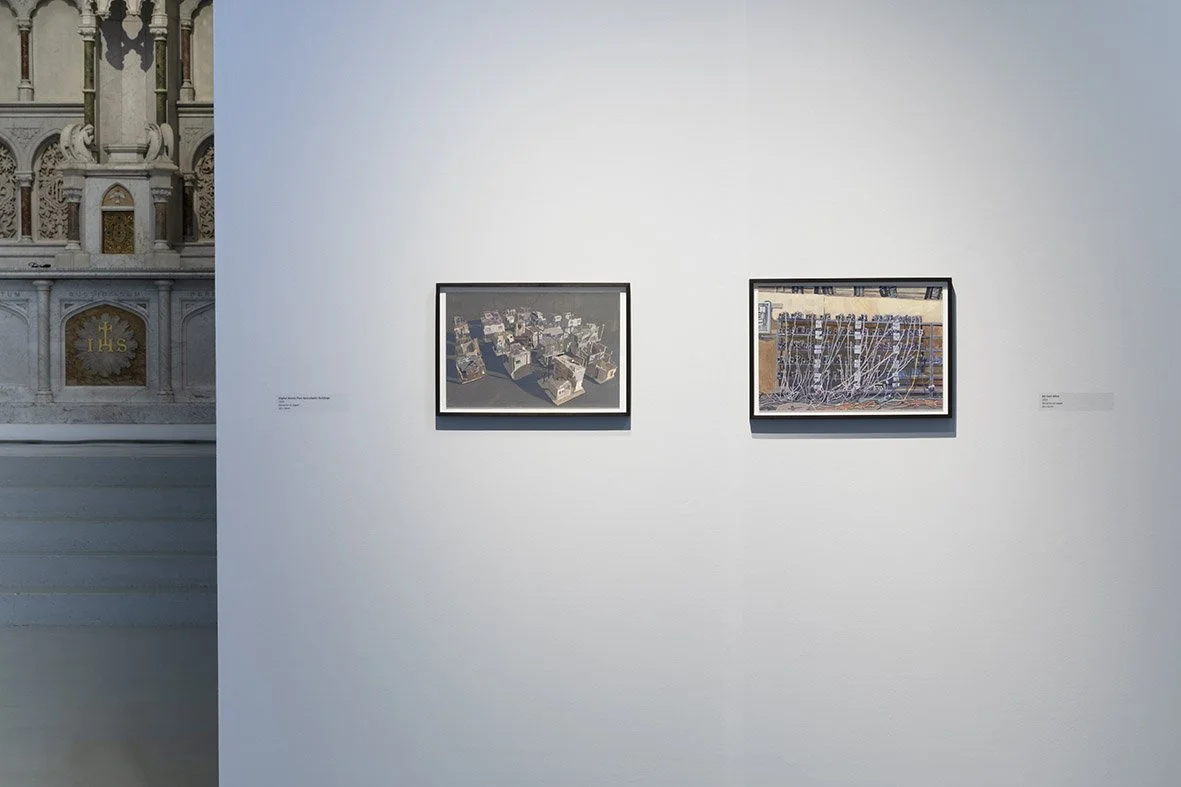 'Digital Assets- Post Apocalyptic Buildings' &amp; 'Bit Coin Mine' installation view 'Empathy Lab' Highlanes Gallery Drogheda, 2024