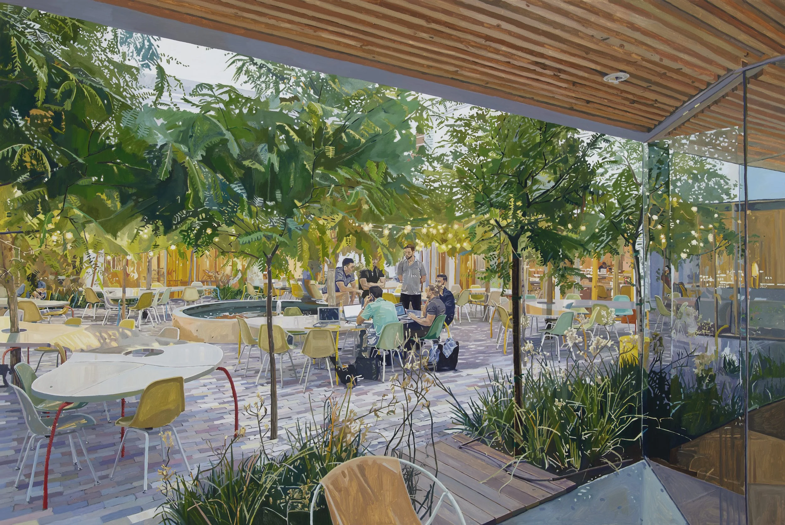 'Co–Workers (Second Home)' 2022, Oil on canvas, 170 x 280 cms