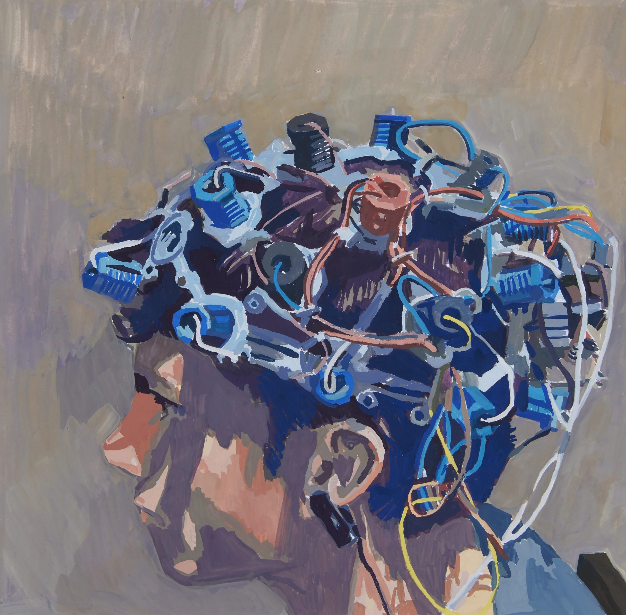 'Untitled' 2023, Gouache on paper, 24 x 24 cms 