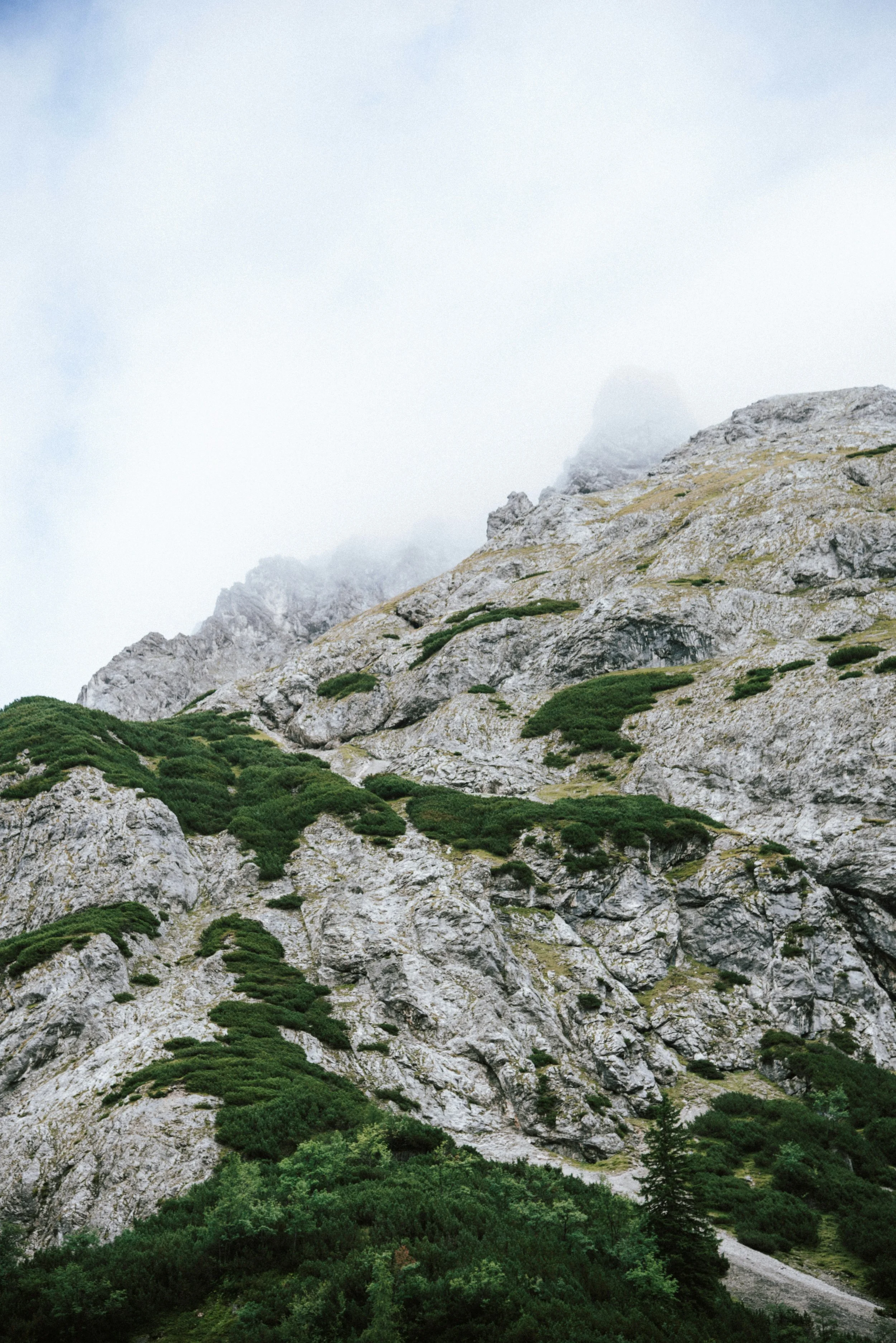 Alpine Felsenlandschaft in Nebelstimmung