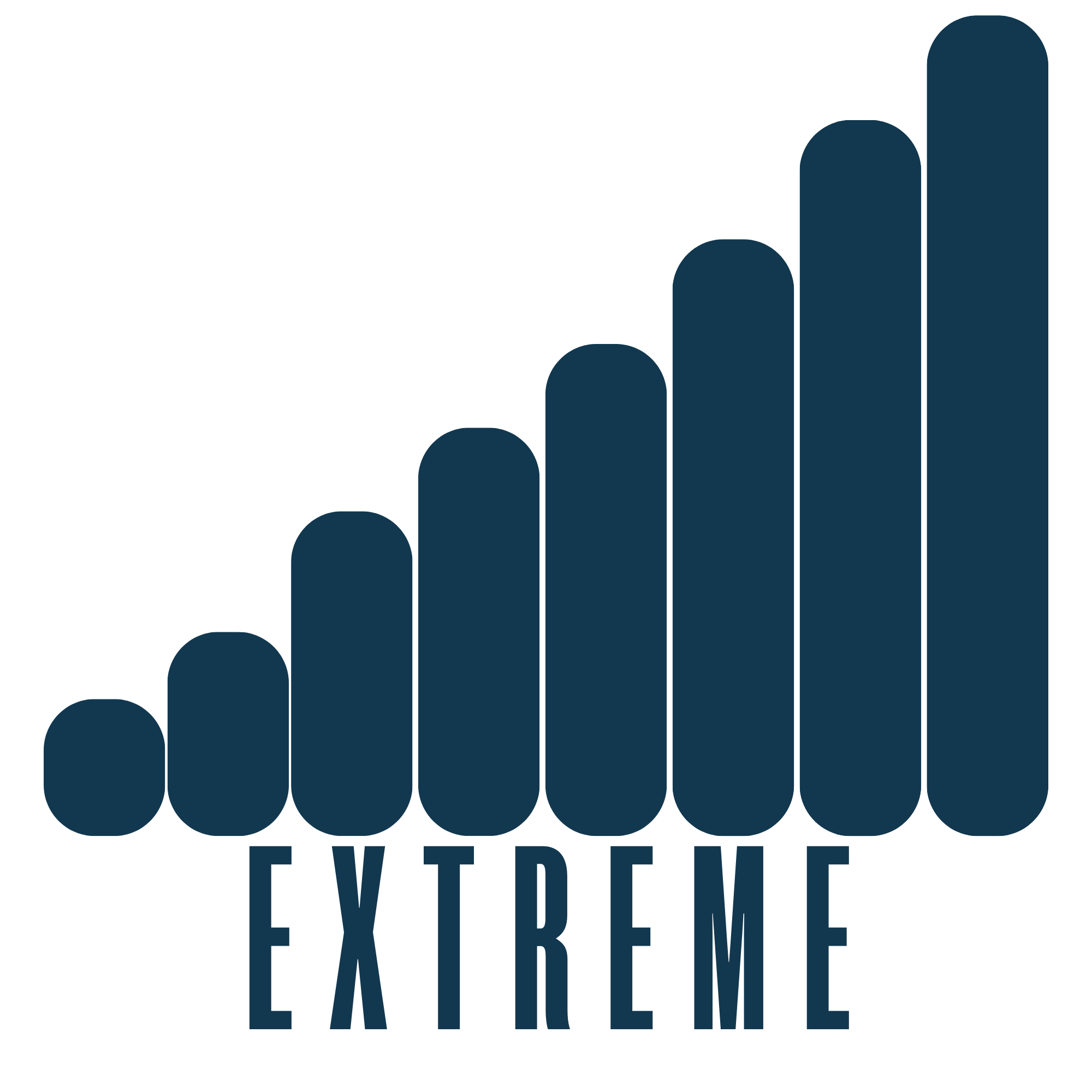 Dark blue stylized vertical bar graph with the word "EXTREME" underneath.