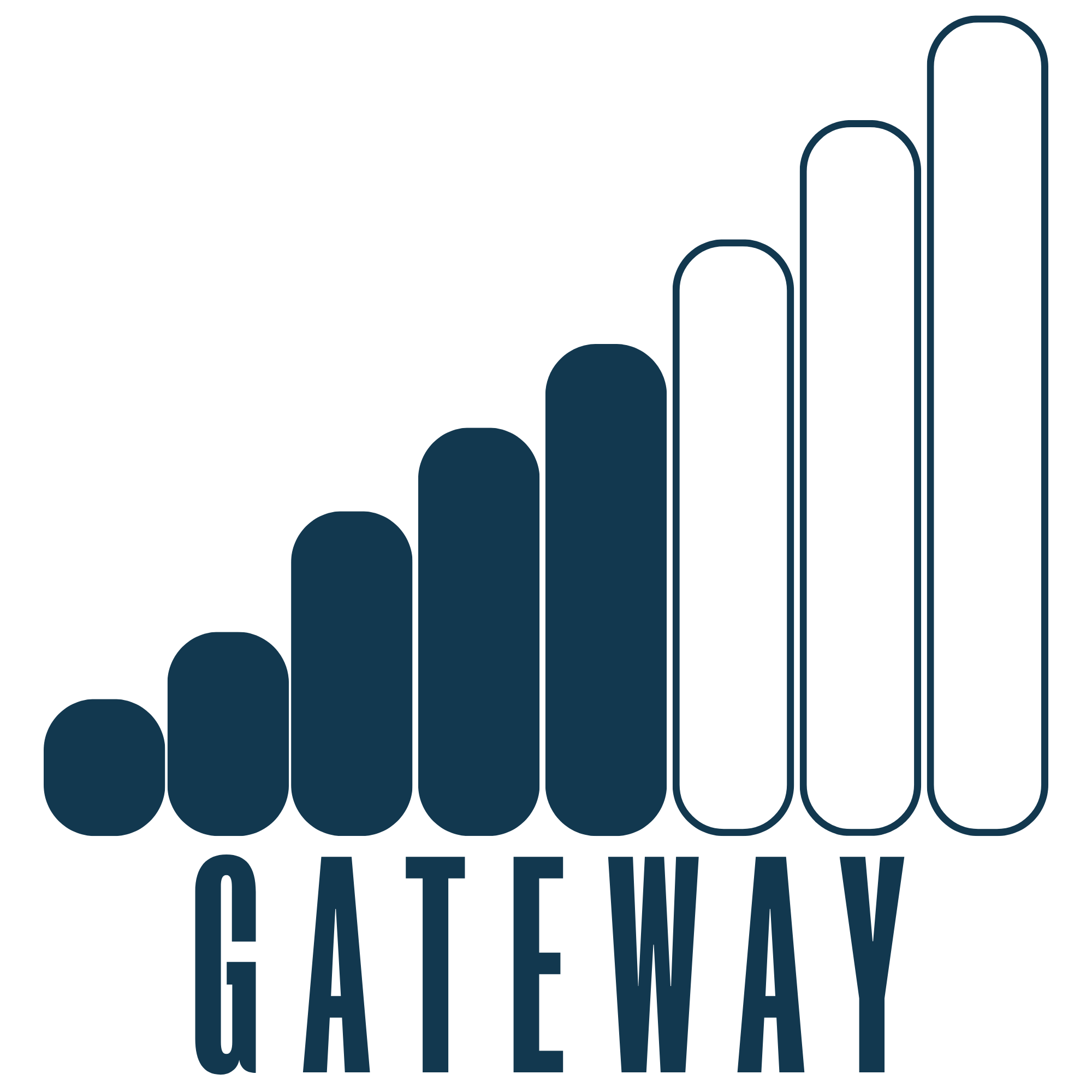 A logo featuring a stylized ascending bar chart resembling a signal strength icon, with the word "GATEWAY" written below.