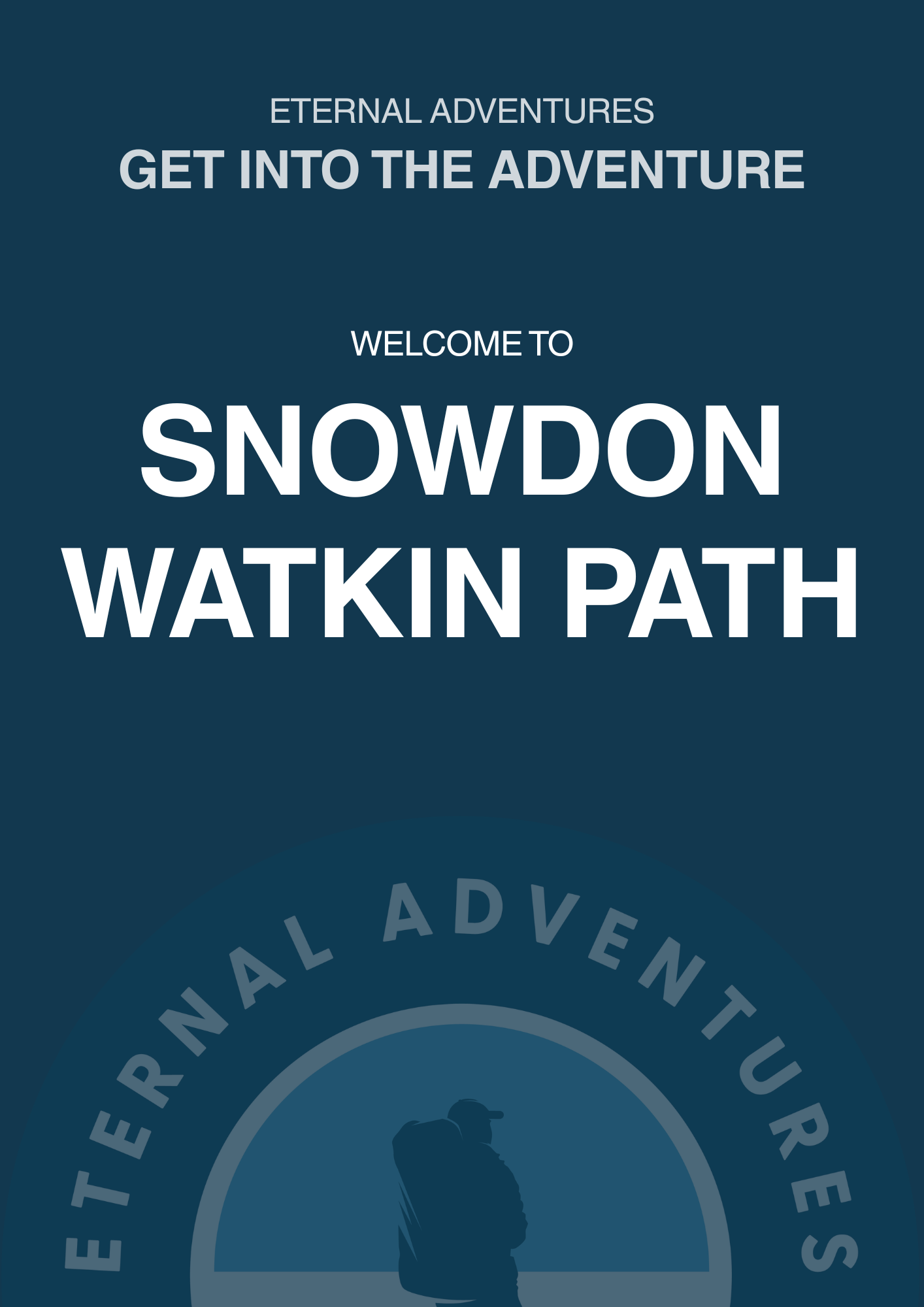 Sign welcoming visitors to Snowdon, promoting the Watkin Path for outdoor adventures.