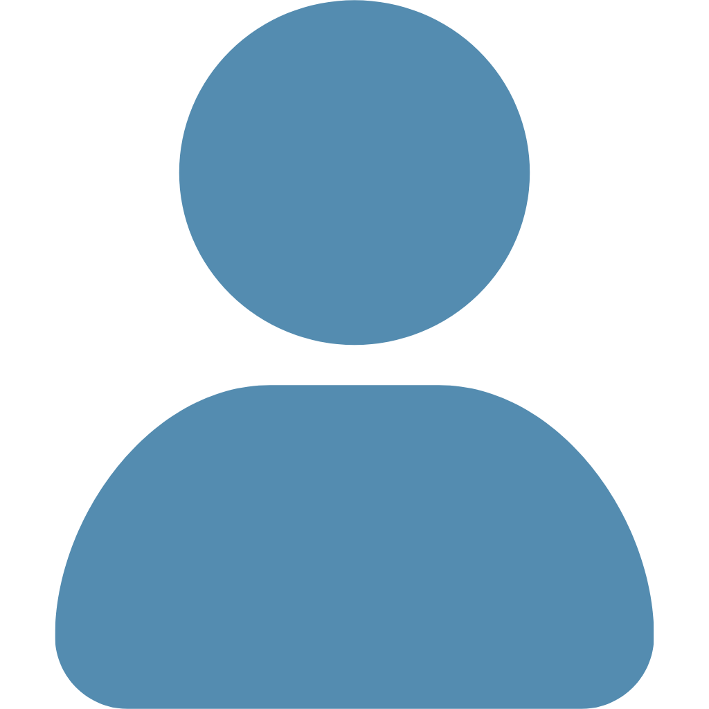 Generic user profile icon with a circular head and shoulders silhouette in blue.