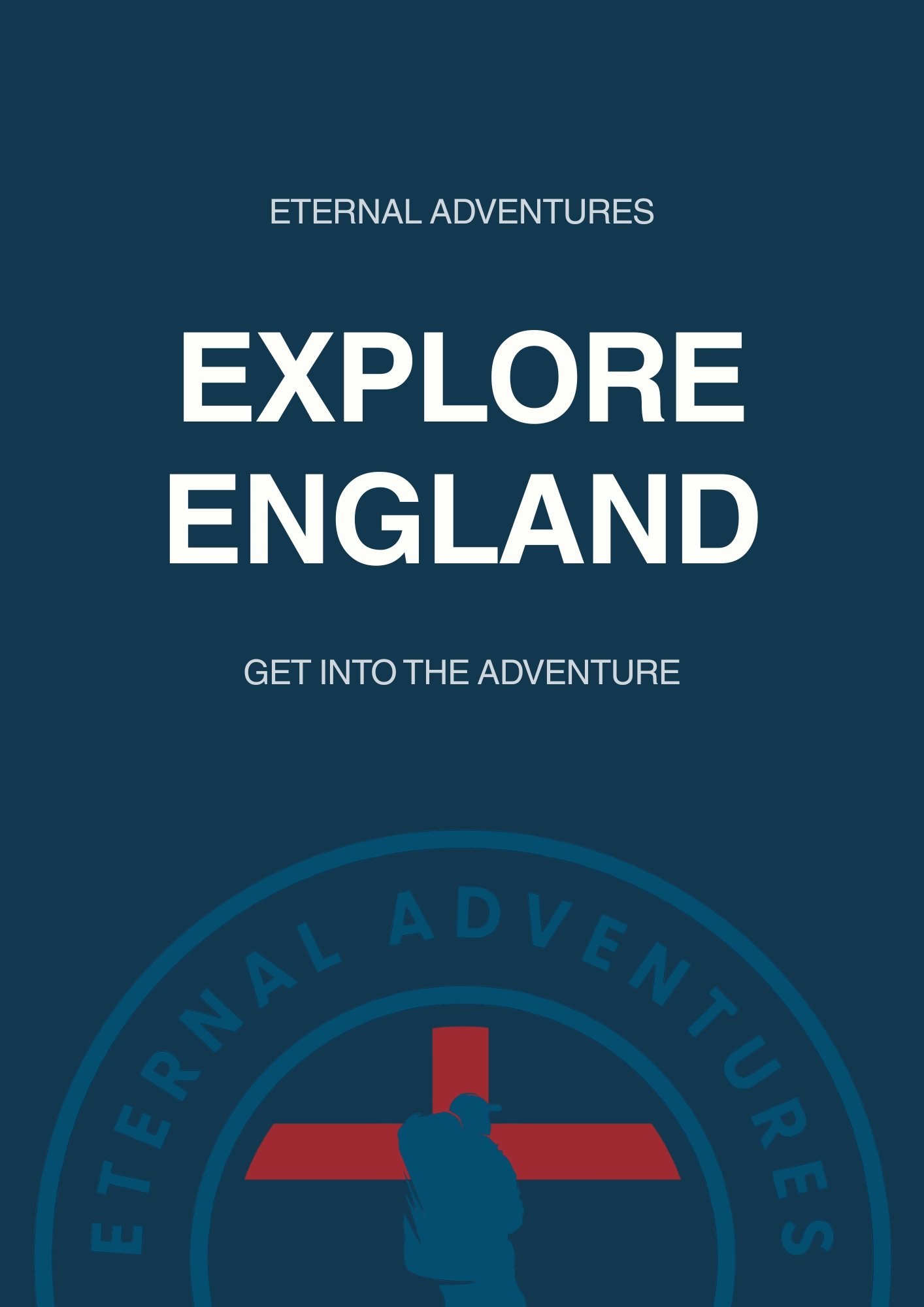 Cover page of a travel guide titled 'Explore England,' featuring logos and text promoting adventurous exploration in England.